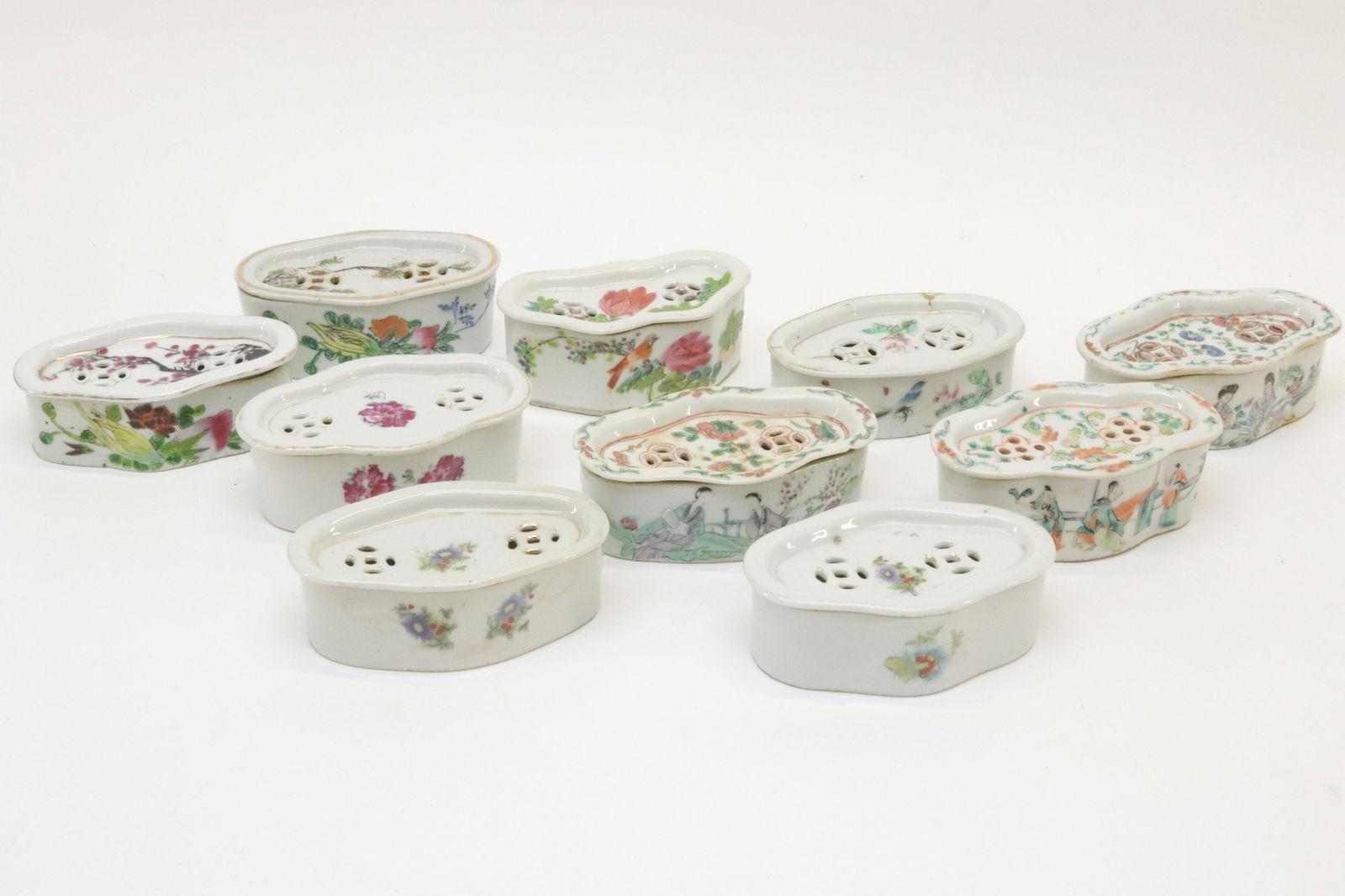 Collection of Ten Chinese Small Porcelain Boxes (1 of 15)