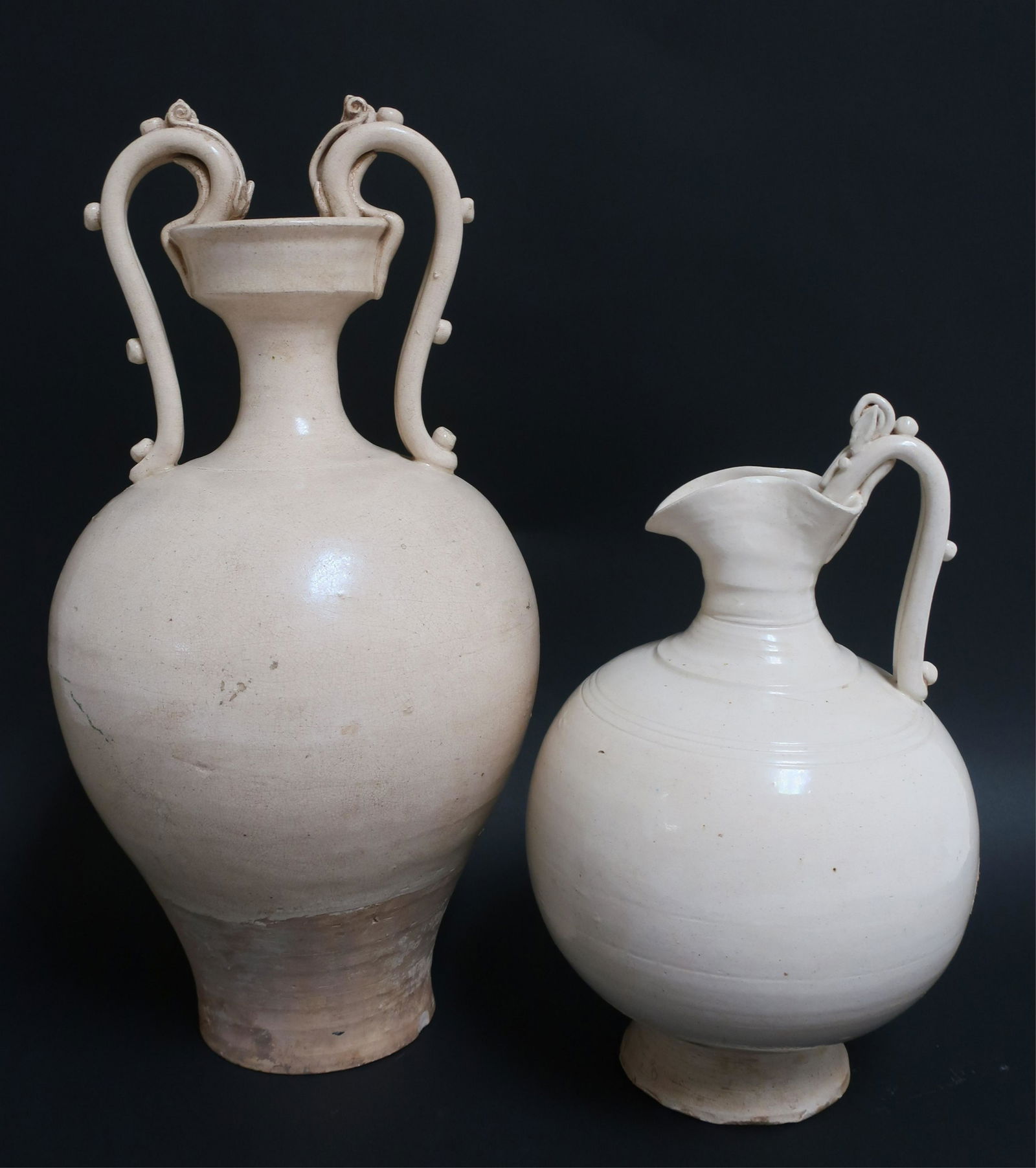 Two Tang Dragon Handle Vessels (1 of 14)