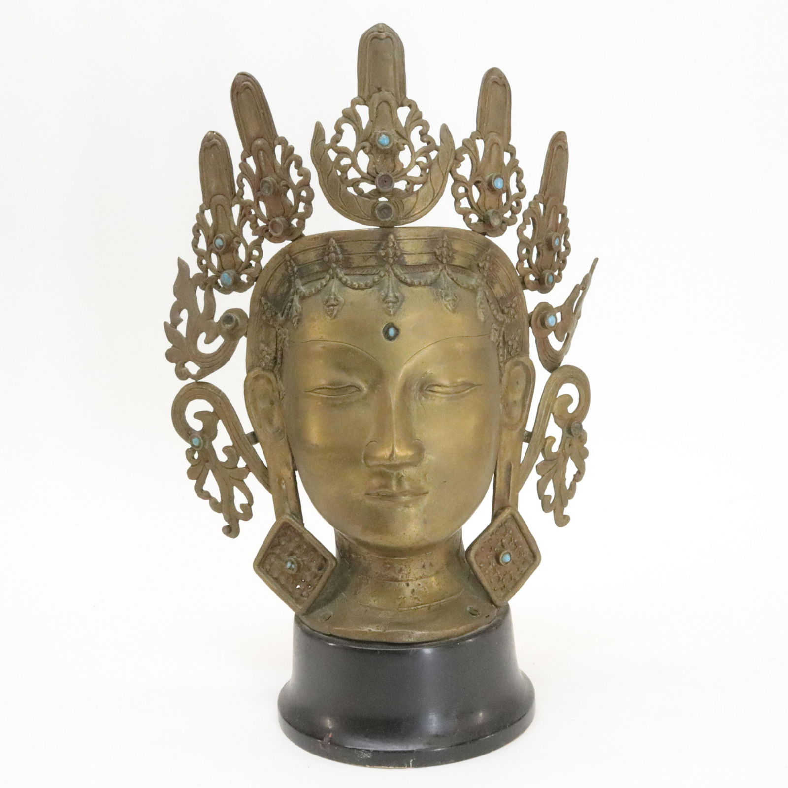 Large Bronze Tibetan Manjushri Head (1 of 4)