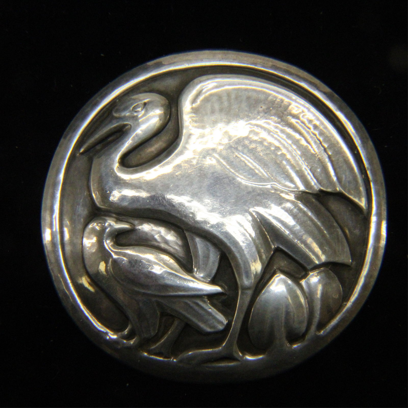 Georg Jensen Heron Brooch # 167, circa 1910-25 (1 of 4)