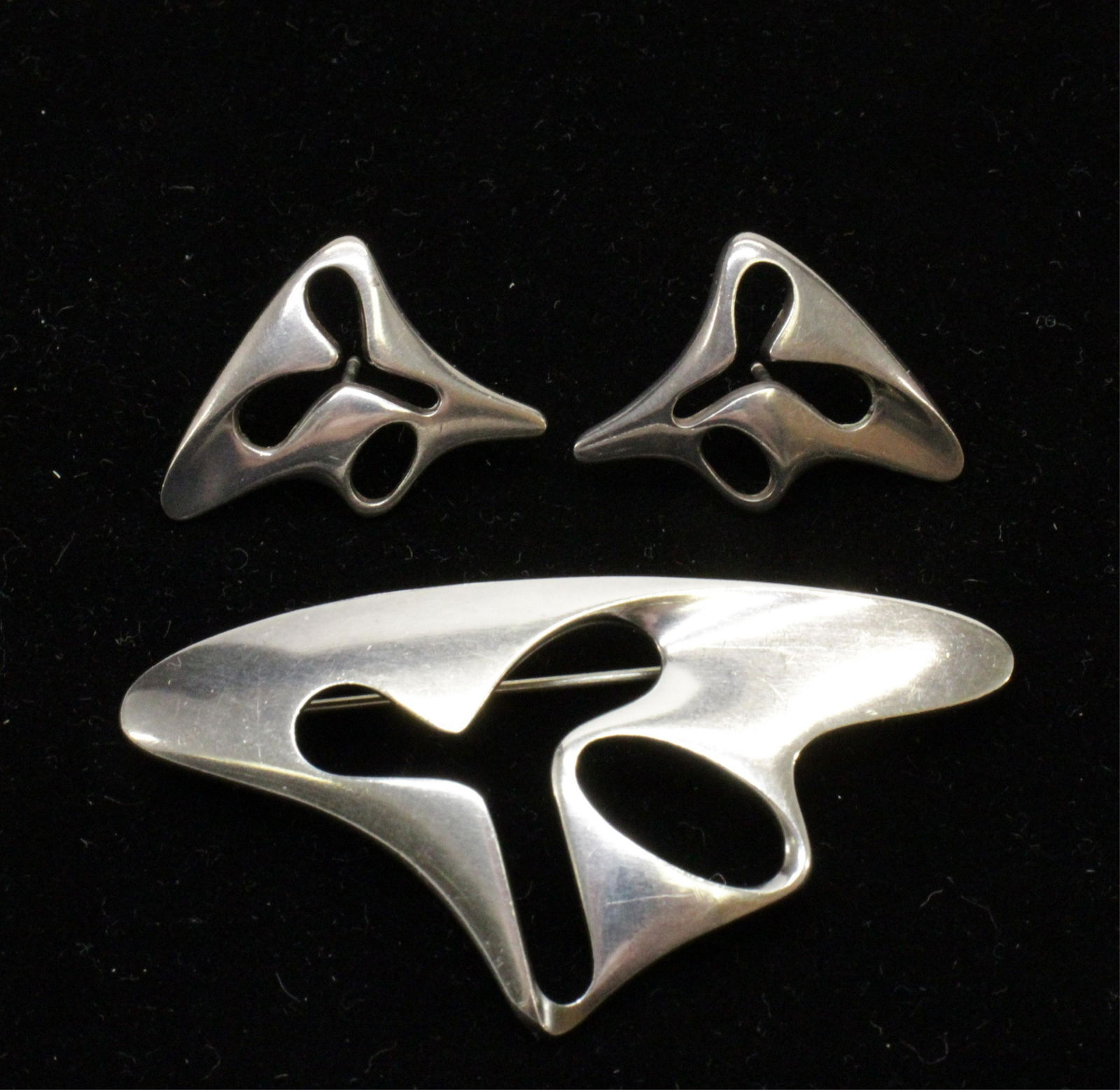 Georg Jensen Earrings & Brooch, # 119, 325 Koppel (1 of 7)