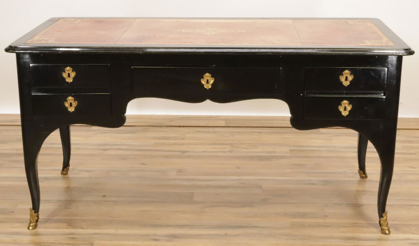 Regence Style Black Lacquer Bureau Plat (1 of 4)