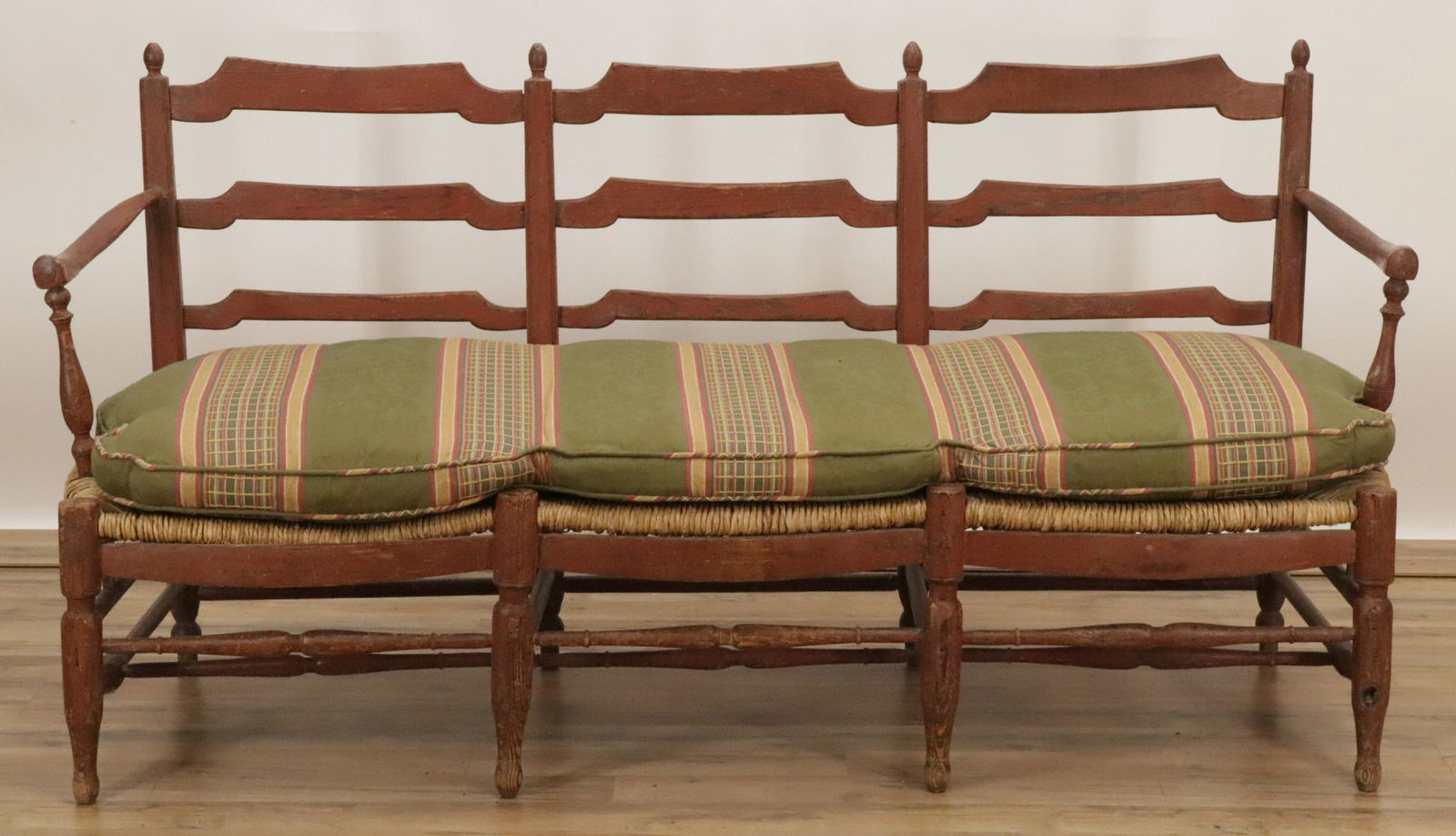 Continental Triple Chairback Settee, 19th C. (1 of 14)