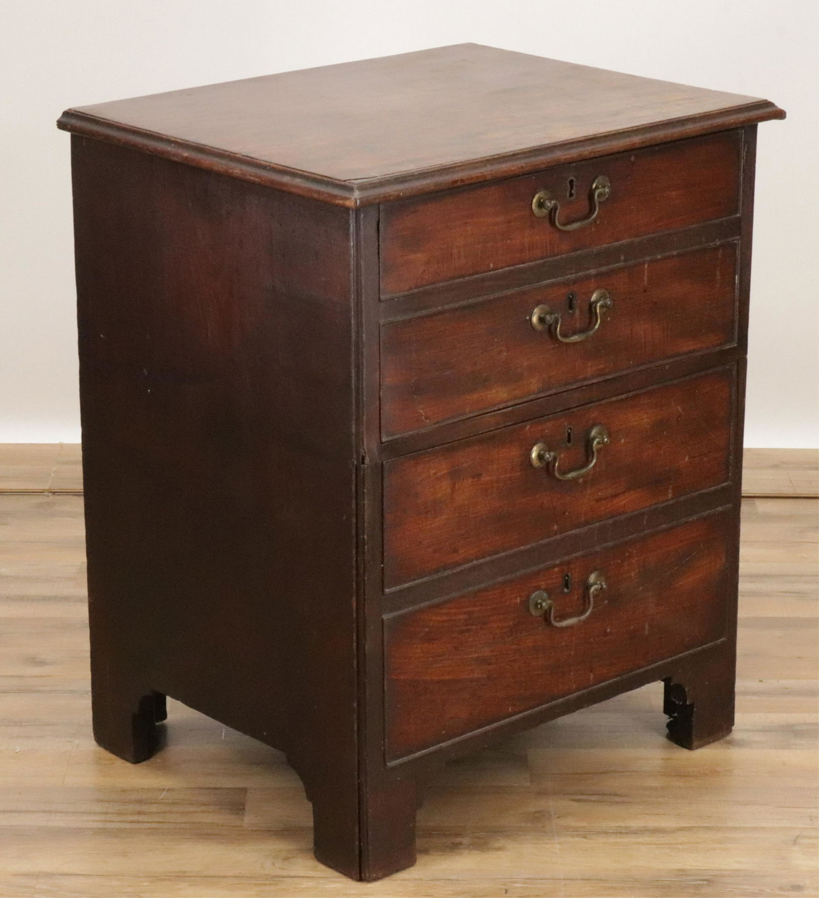 George III Mahogany Bedside Chest, 18h C. (1 of 7)