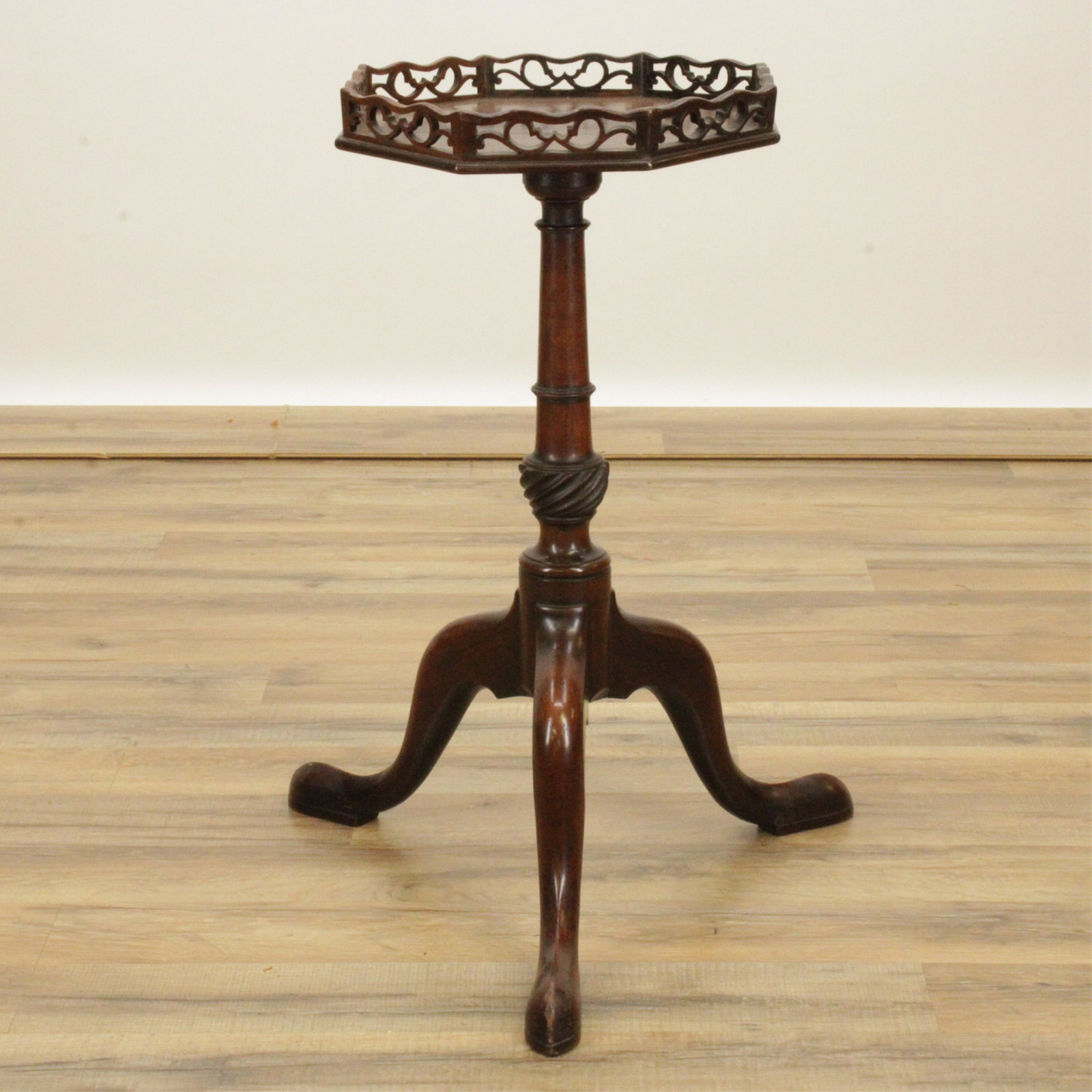 George III Mahogany Wine Table, 18th C.: George III Mahogany Wine Table, 18th C., labeled Frank Partridge, 26 King Street, London Dimensions: 23" H x 11 1/4" W Property from a Private Collection, removed from a duplex apartment at 840 Park A