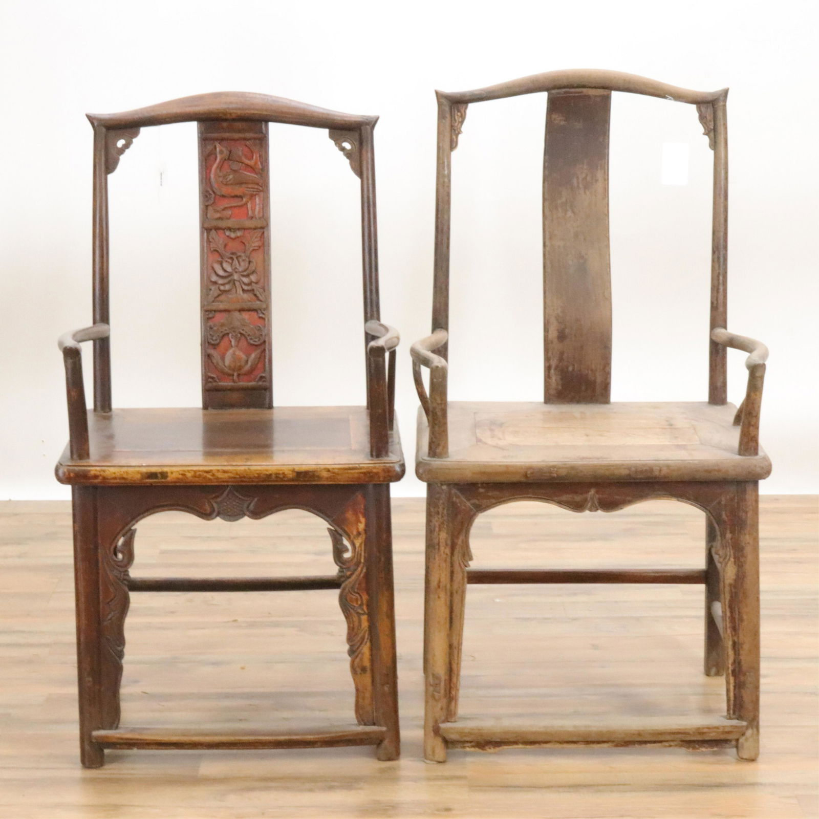 Near Pair Chinese Hardwood Armchairs (1 of 11)