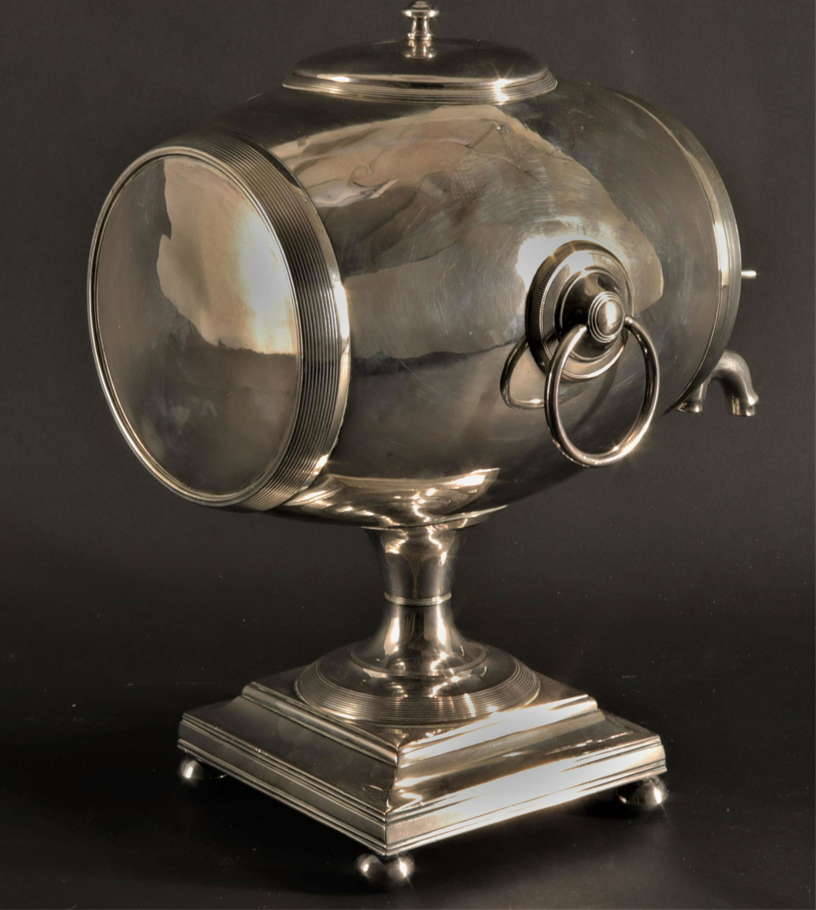 Silverplate Barrel Hot Water Urn - Taylor, 19th C (1 of 10)