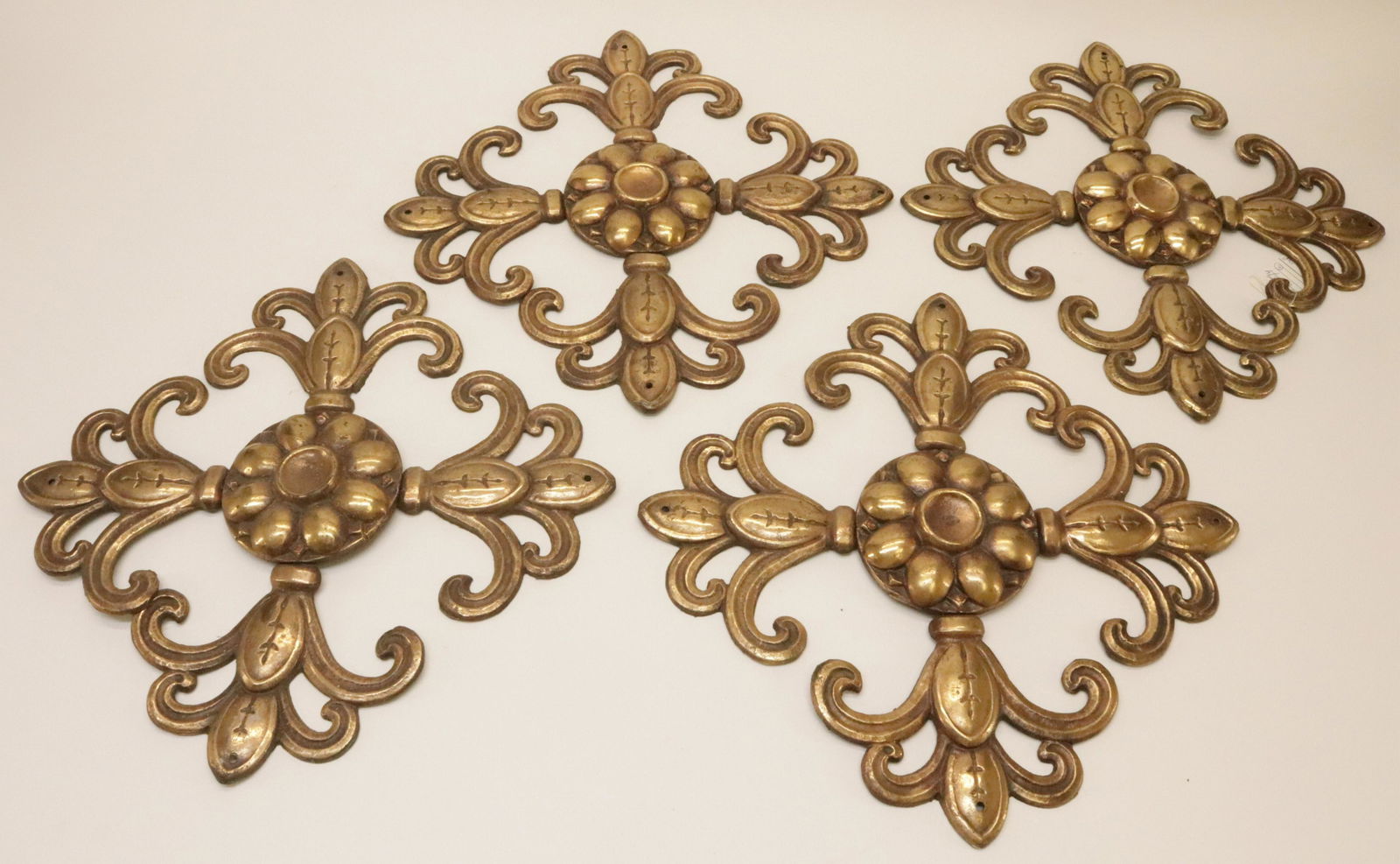 Four Decorative Brass Wall Medallions (1 of 4)