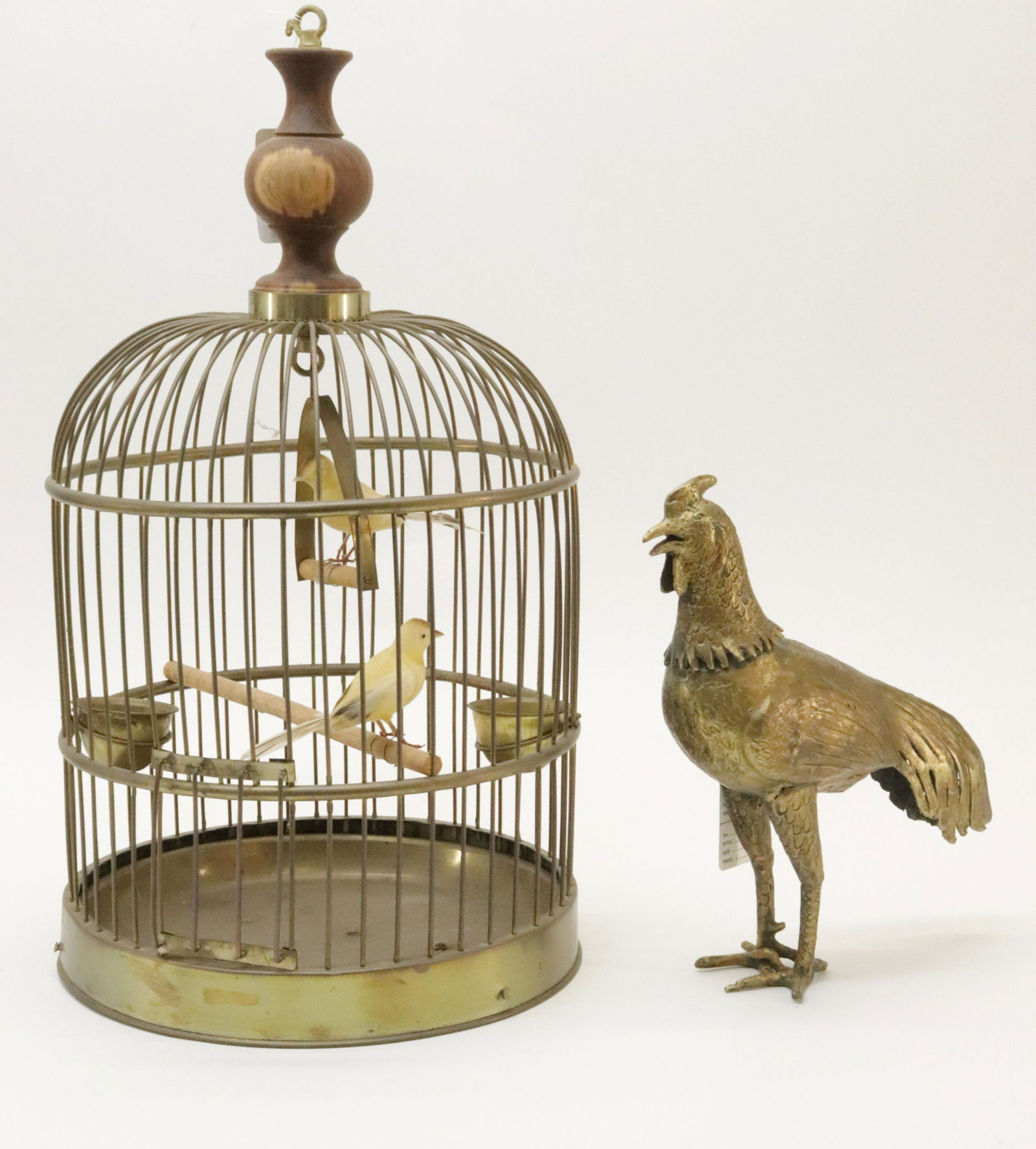 Brass Bird Cage & Brass Rooster (1 of 4)