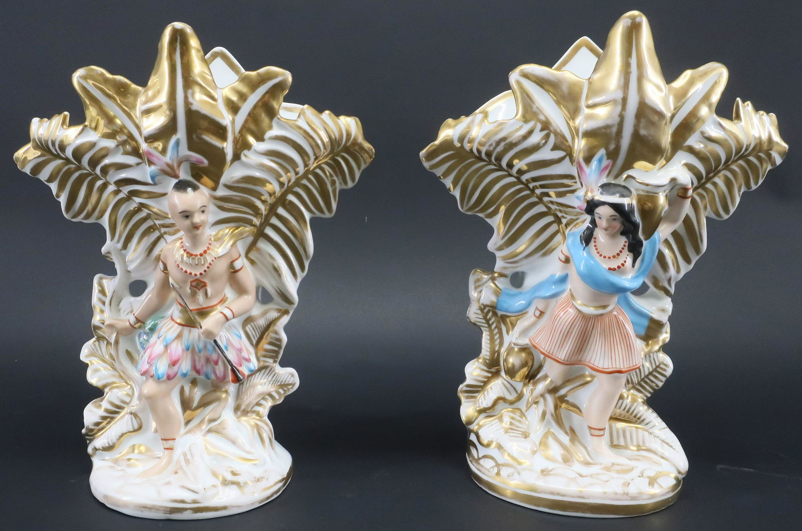 Pair Paris Porcelain Vases, Mid 19th C. (1 of 4)