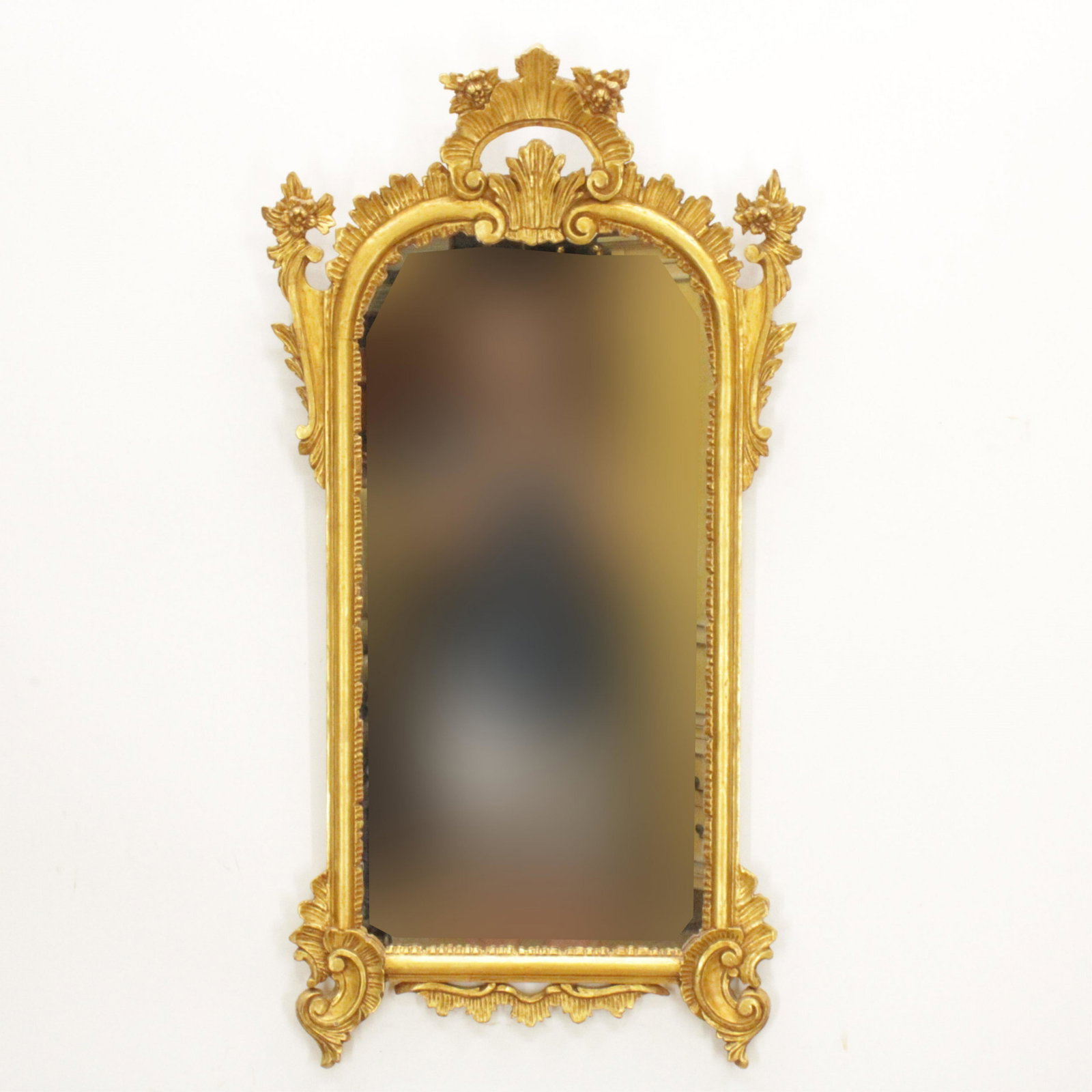 George III Style Giltwood Mirror: George III Style Giltwood Mirror Dimensions: 38 1/2" H x 20" W Property from a Private Collection, removed from a duplex apartment at 840 Park Avenue (PARKA379)(MS)