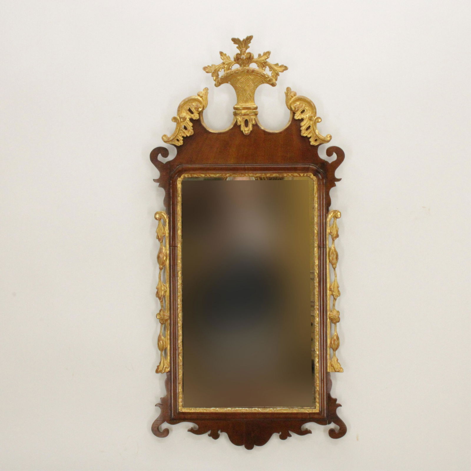 George III Parcel Gilt Scroll Cut Mirror, 18th C. (1 of 7)