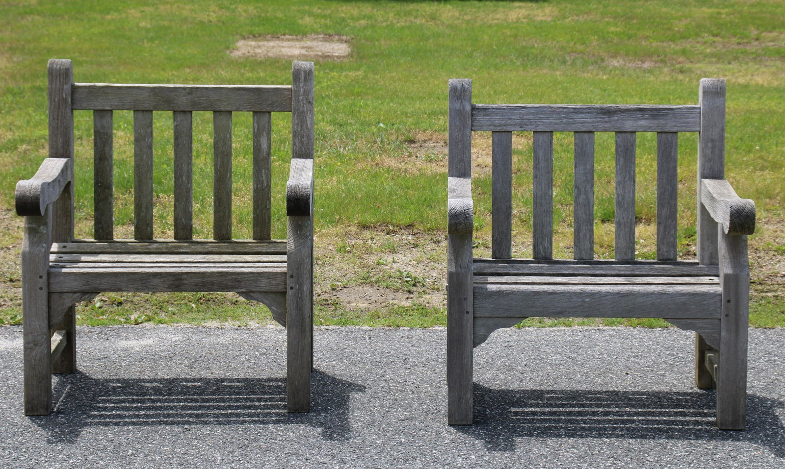 Matched Pair Smith & Hawken Teak Armchairs (1 of 9)