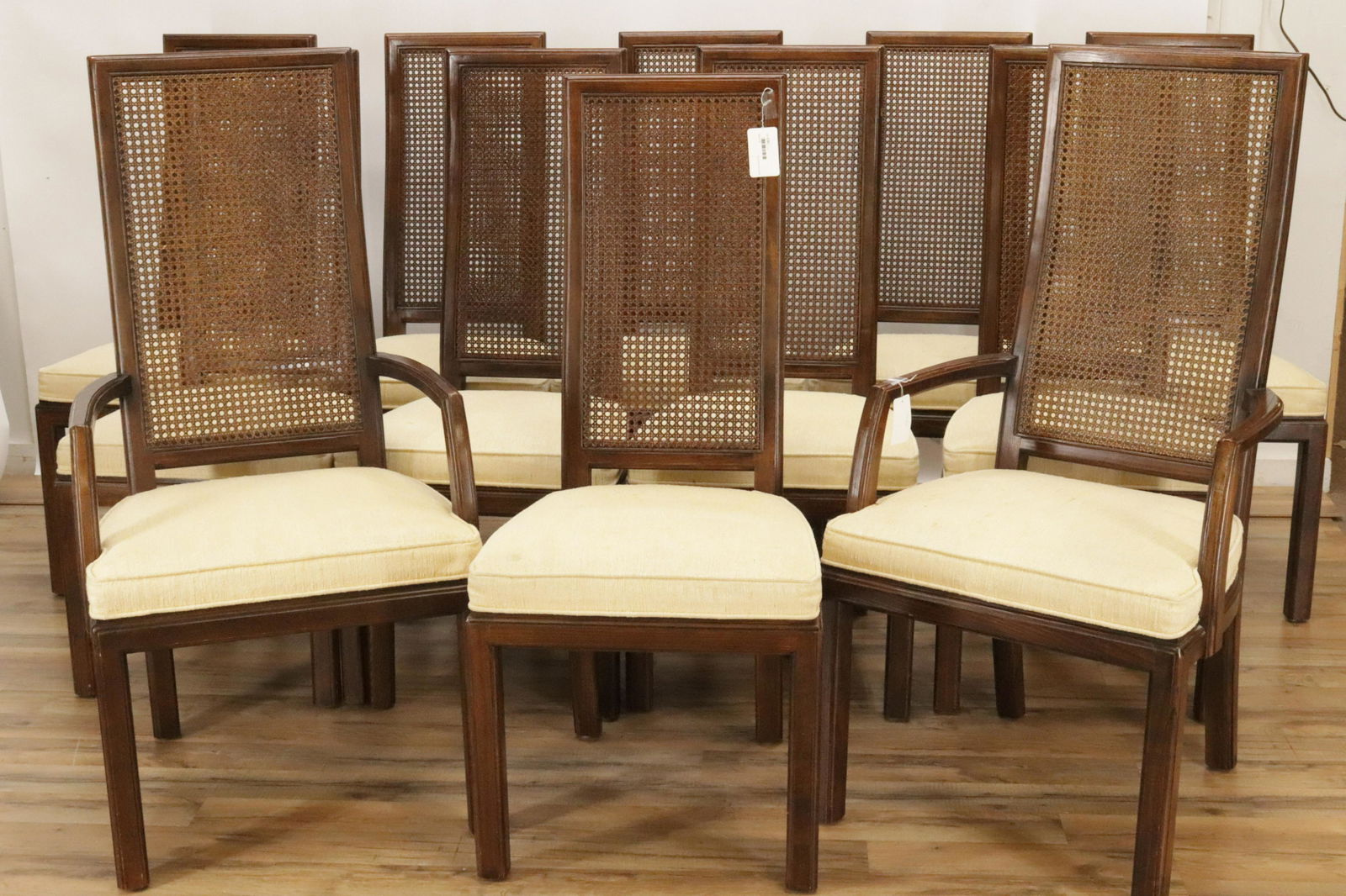 Set of 12 Henredon Oak Caned Dining Chairs (1 of 8)