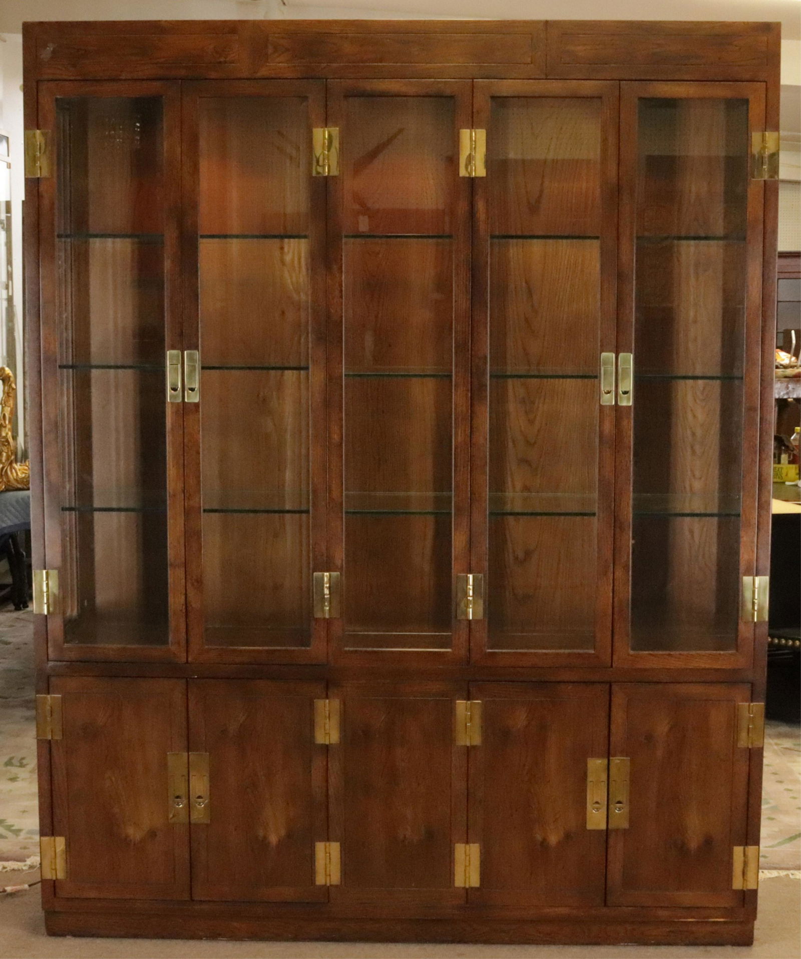 Henredon Oak Campaign Library Bookcase (1 of 9)