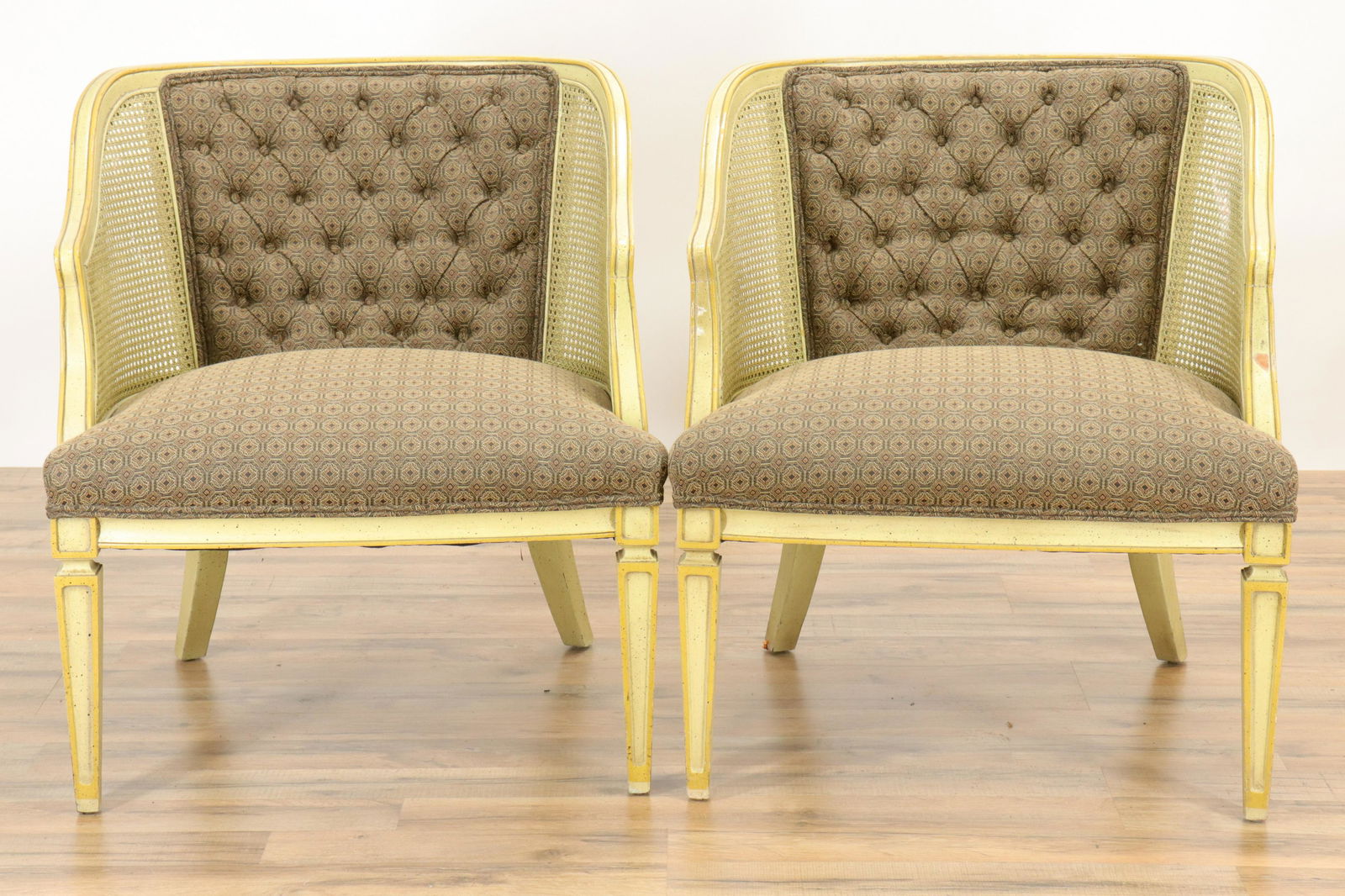 Pair of Vintage Midcentury Modern Wood/Cane Chairs (1 of 5)