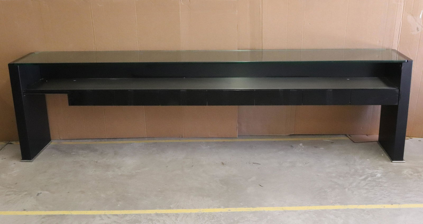 Tecno (Italy) Laquered Wood And Glass Top Console (1 of 10)