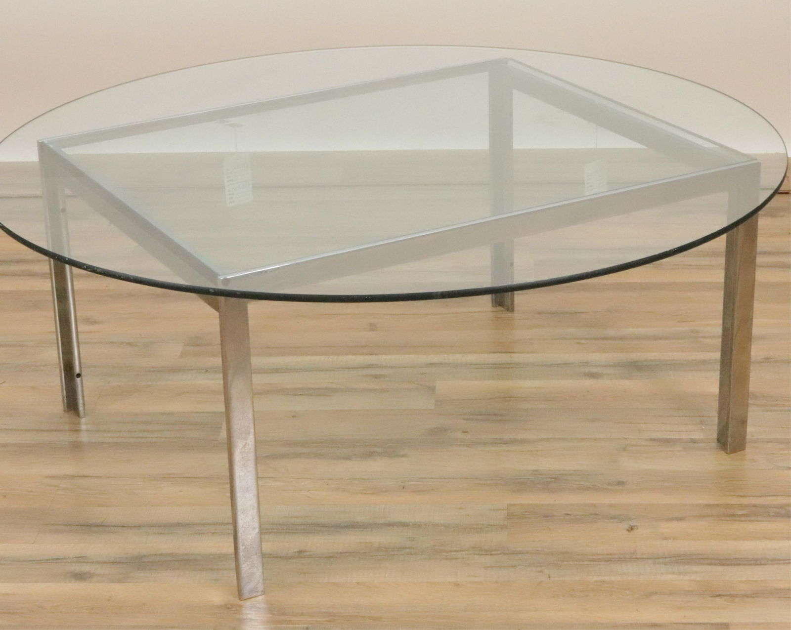 Steel and Glass End Table, addit. round glass top (1 of 3)
