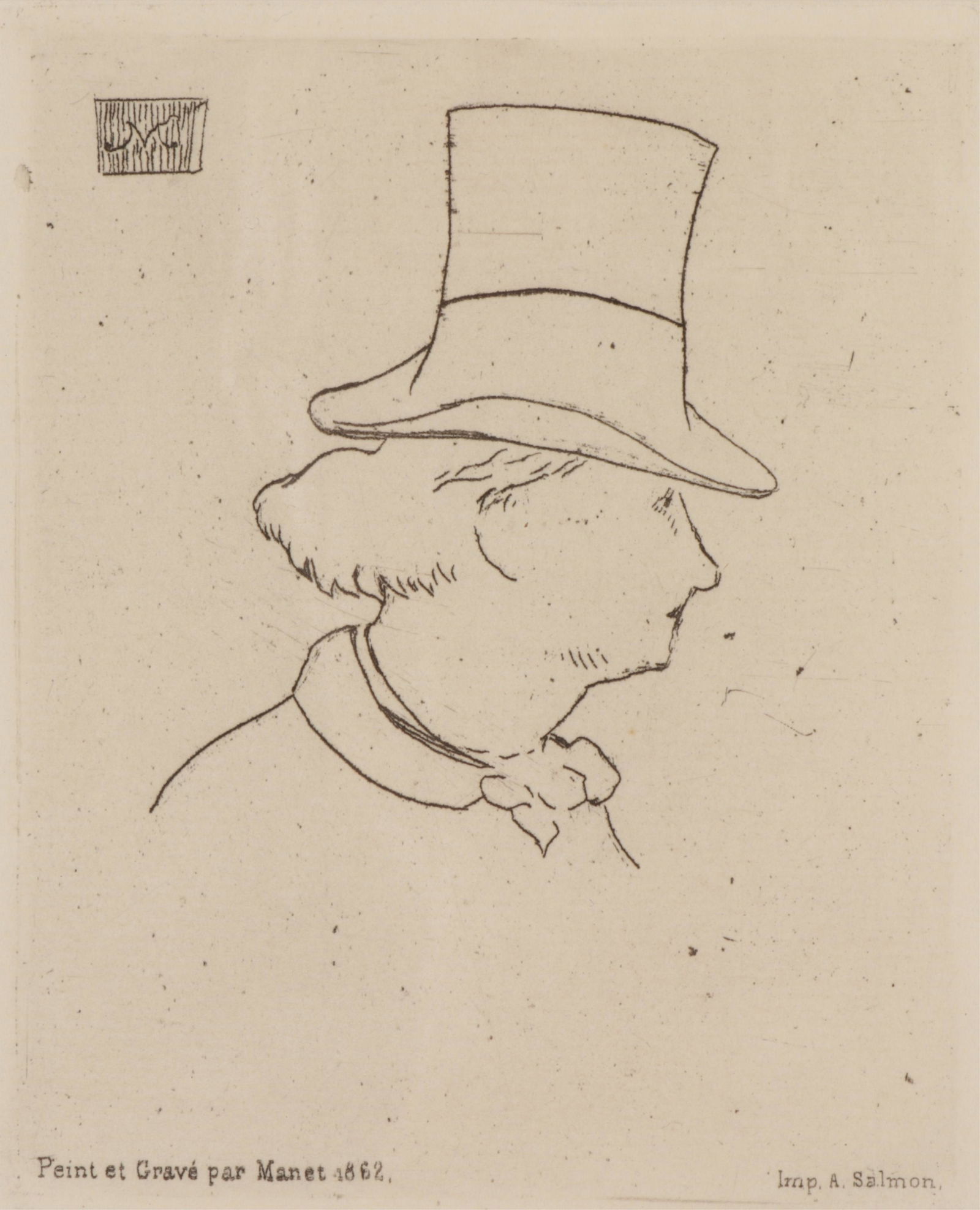Edouard Manet - Profile of Charles Baudelaire (1 of 2)