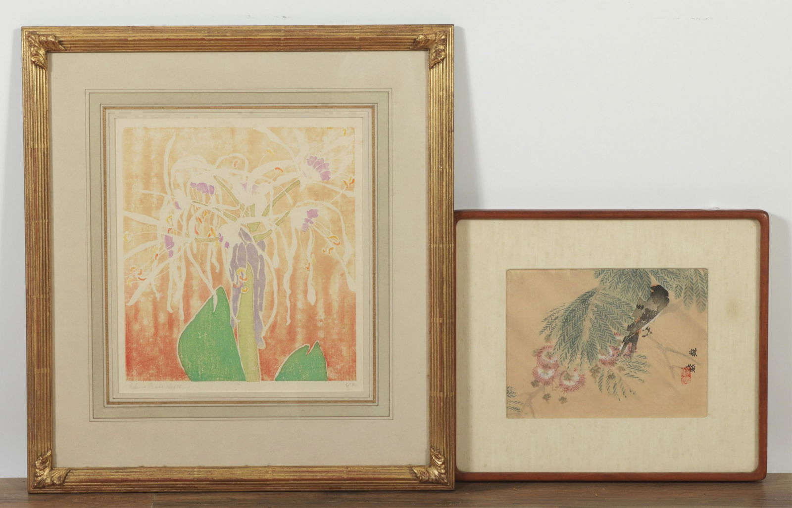 Japanese Watercolor & Woodcut Print (1 of 7)