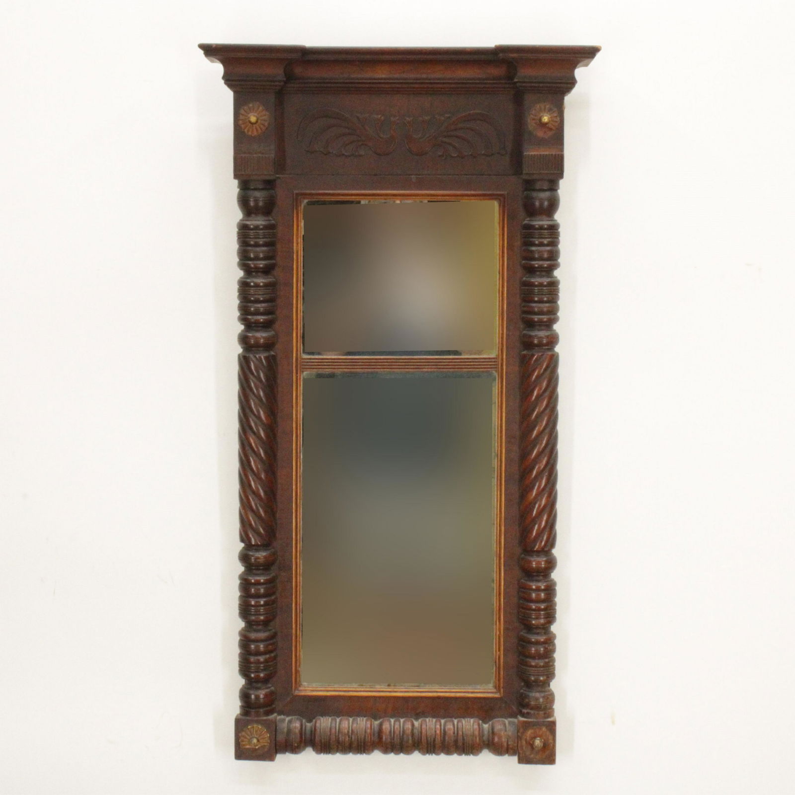 American Late Classical Mahogany Mirror, 19th C. (1 of 4)
