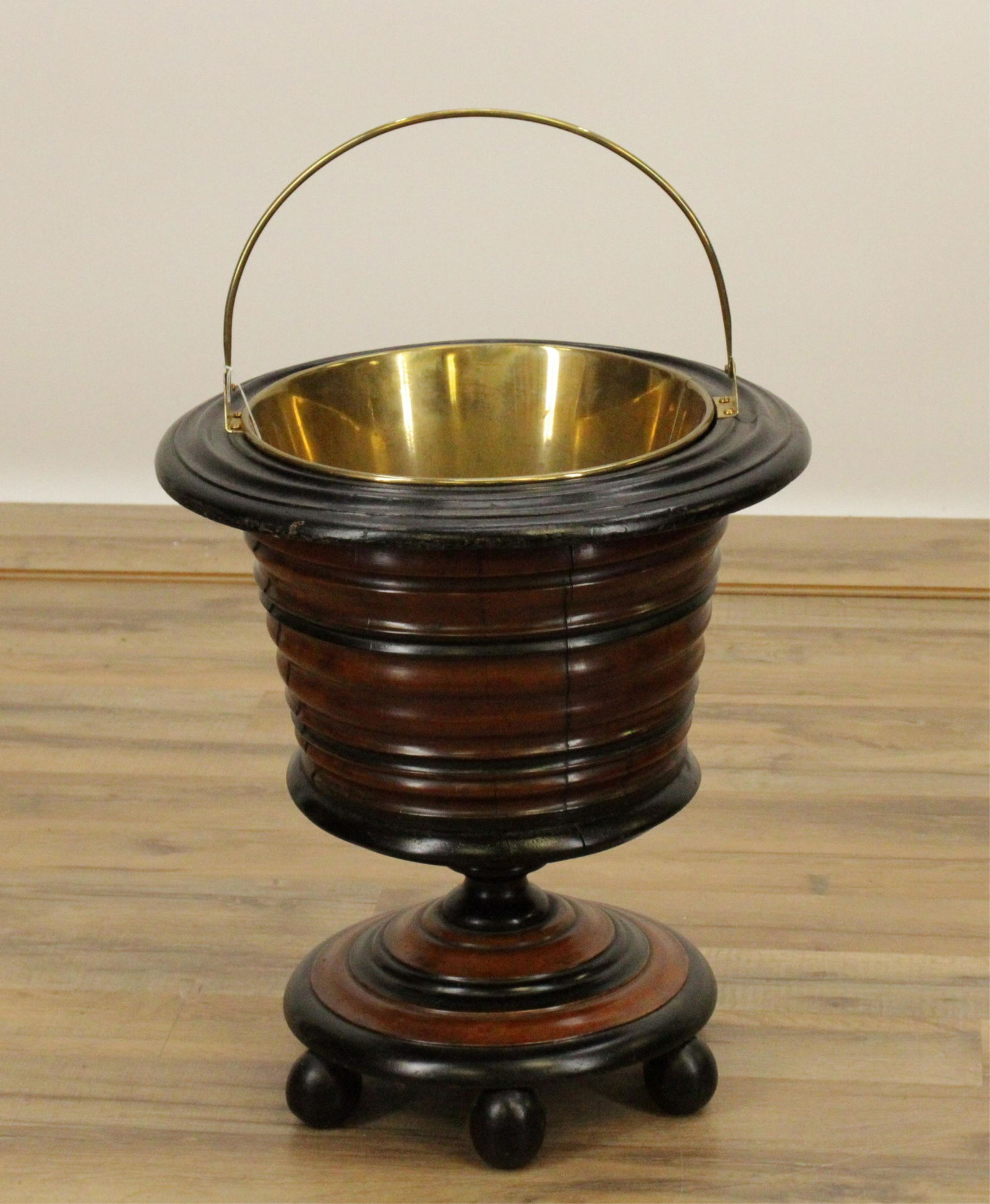 Regency Mahogany & Ebonized Peat Basket, 19th C. (1 of 4)
