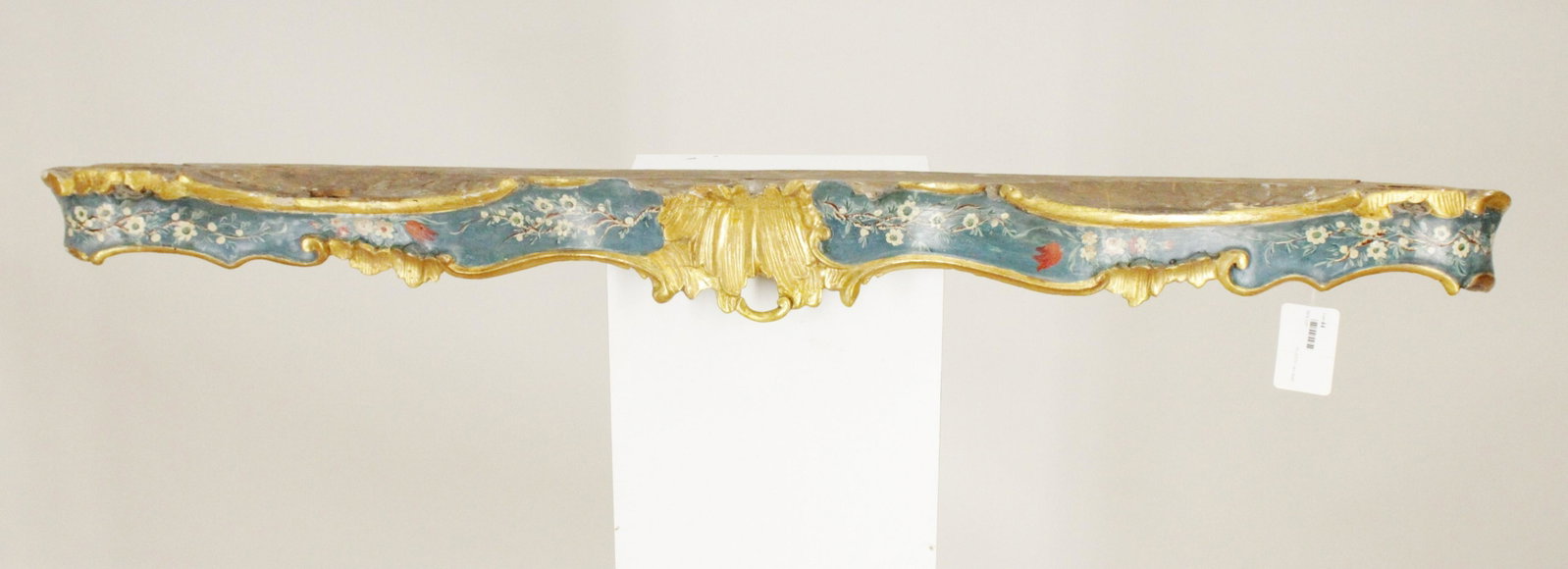Venetian Carved & Painted Pelmet Valance, 18th C.: Venetian Carved & Painted Pelmet (Valance), 18th C. Dimensions: 4 1/2" H x 45" L x 7" D Property from the Private Collection of Steven Stark (ALPI044)(WT)