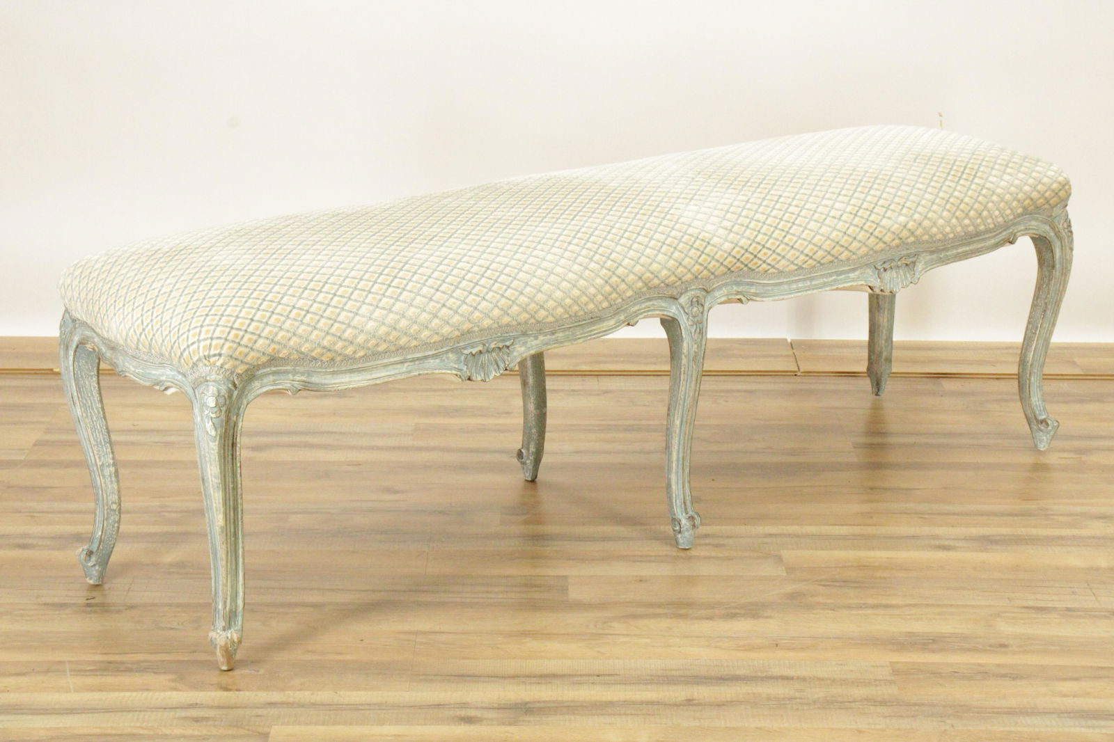 Louis XV Style Carved & Painted Long Bench (1 of 4)