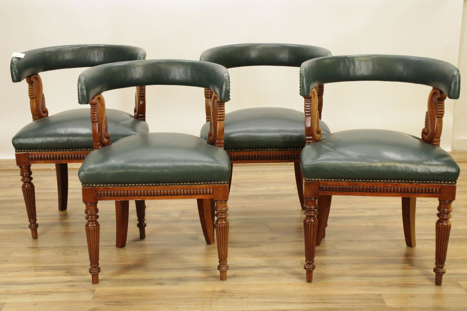 4 Continental Classical Mahogany Tub Chairs, 19 C. (1 of 7)