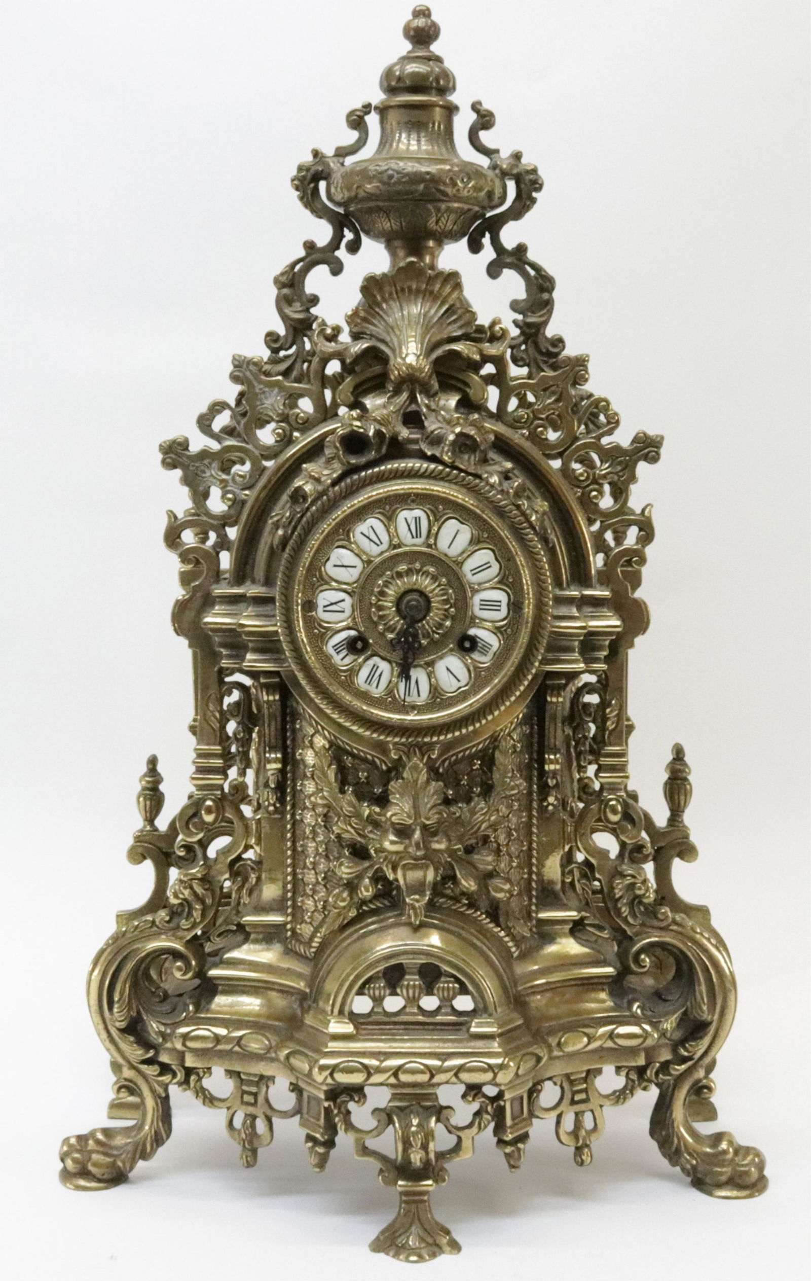 Gothic Style Brass Mantel Clock (1 of 6)