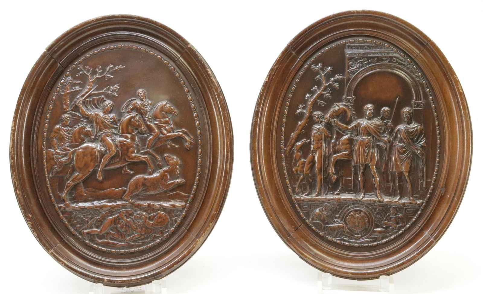 Pair Oval Copper Plaques (1 of 4)
