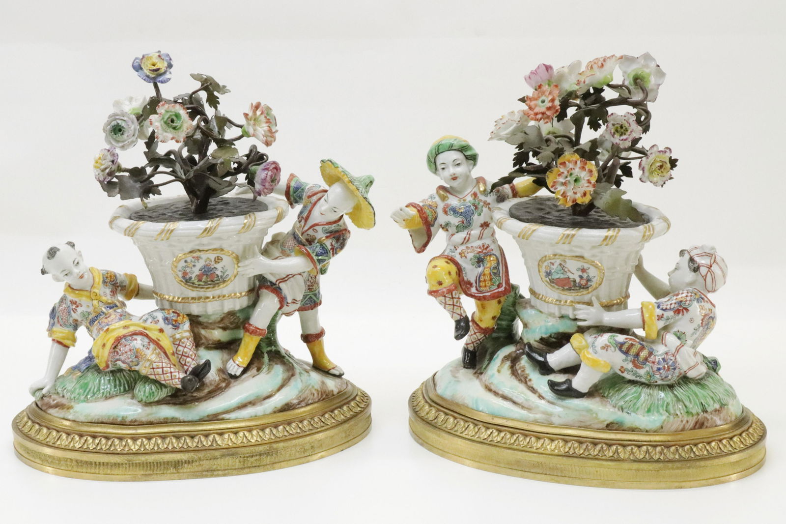 Pair French Figural Groups, prob Sampson, 19th C (1 of 9)