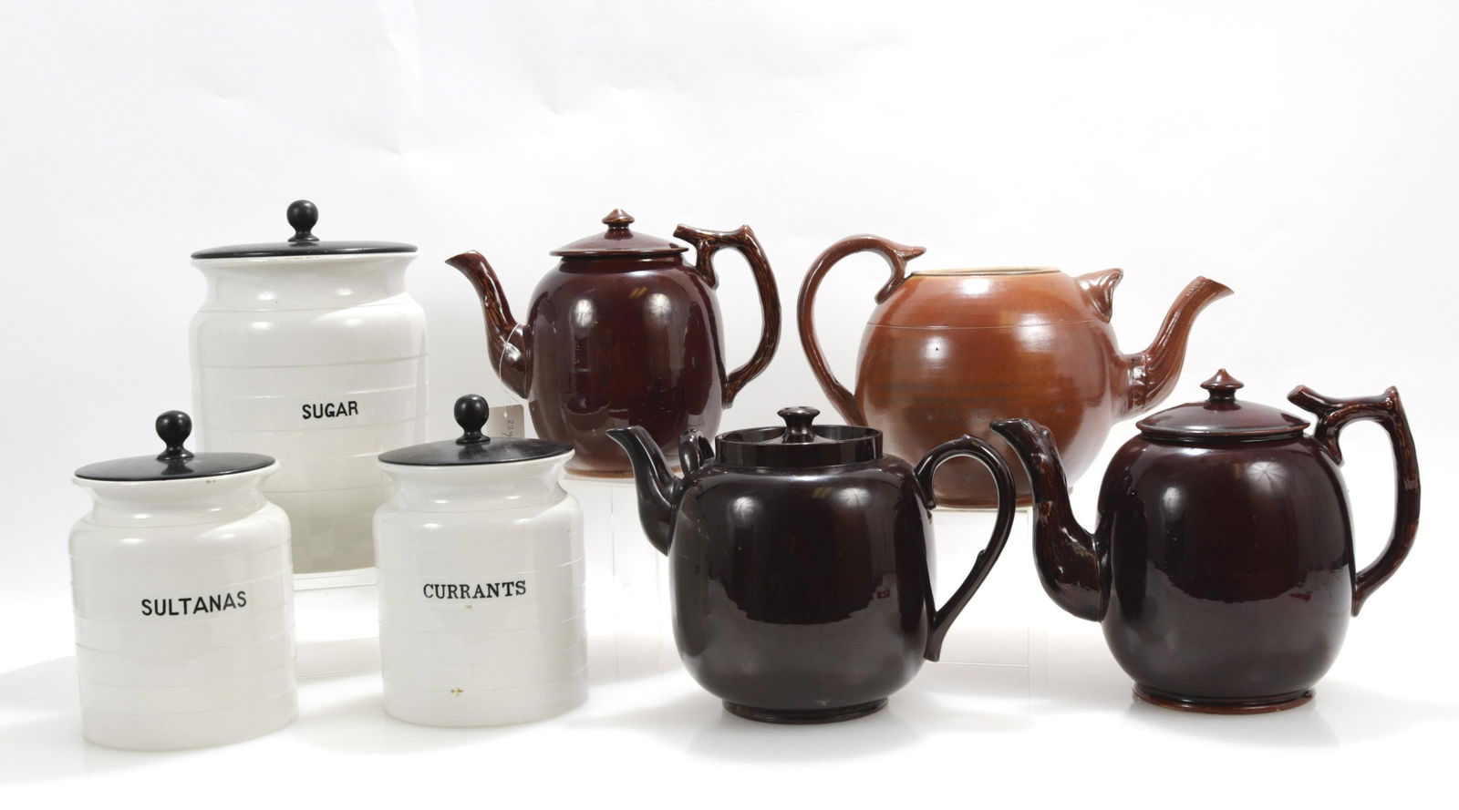 4 Pottery Teapots & Canisters (1 of 6)