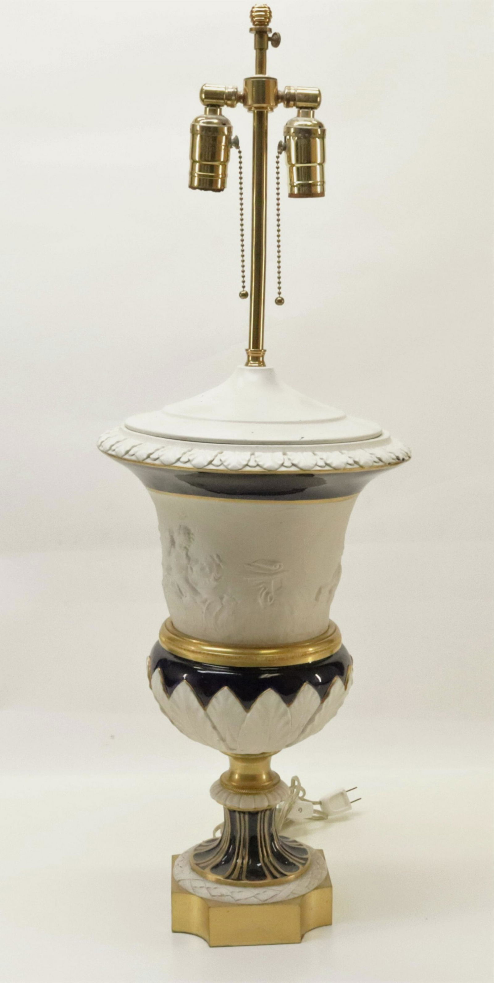 Sevres Style Bisque & Porcelain Urn Lamp, 19th C. (1 of 4)