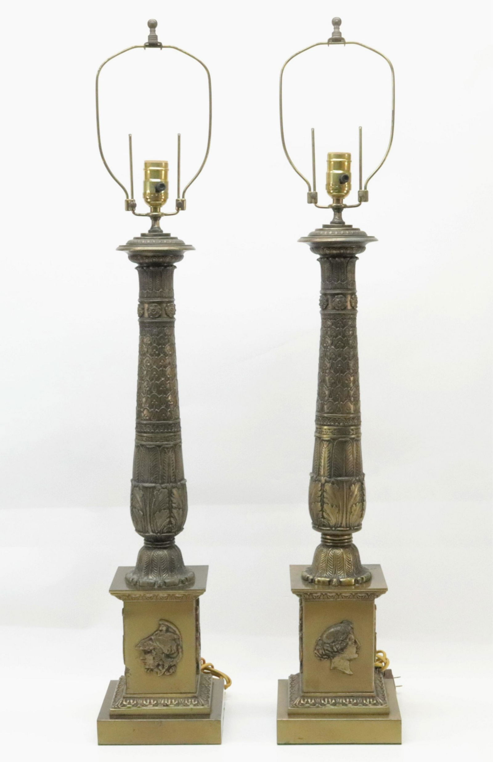 Pair of French Neoclassical Style Columnar Lamps (1 of 4)