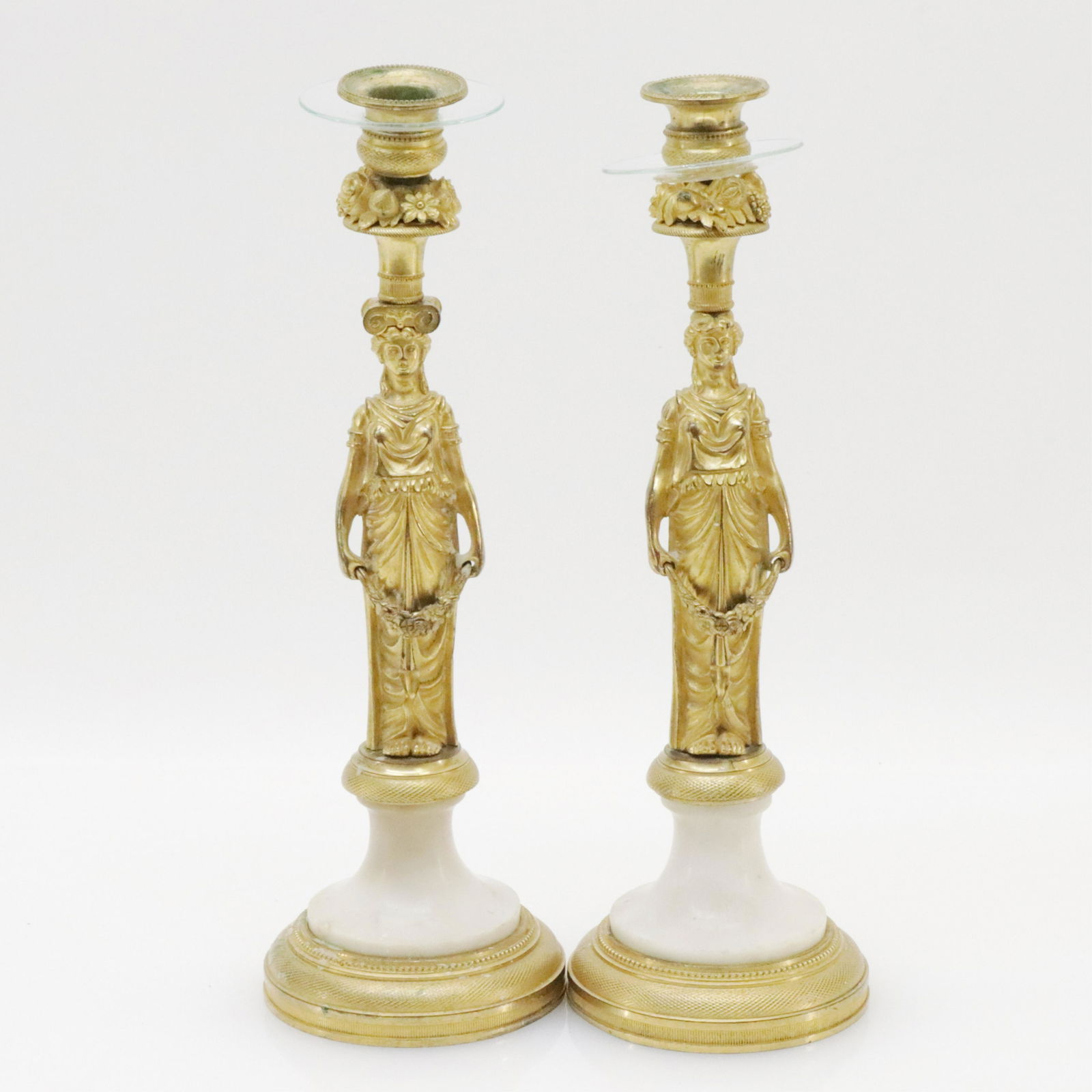 Pr Russian Neoclassical Figural Candlesticks, 18 C (1 of 6)