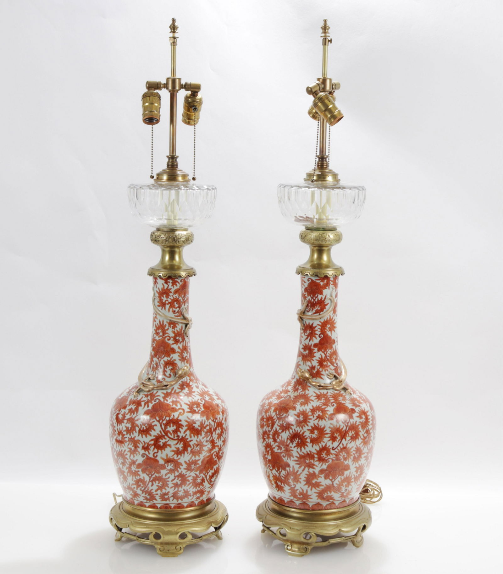 Chinese Porcelain Bottle Shape Vase Lamps, 19 C. (1 of 9)