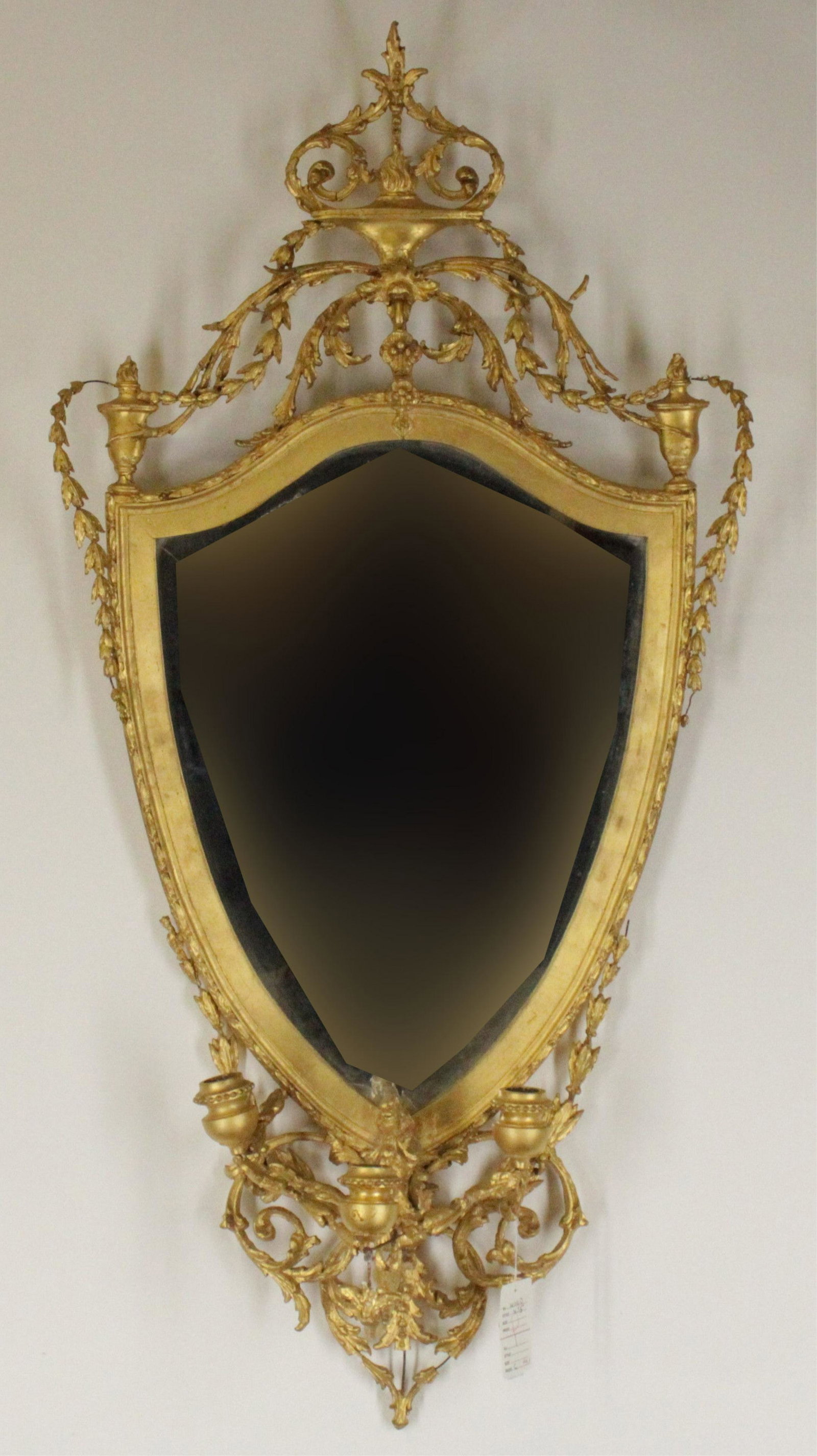 Edwardian Giltwood & Composition Mirror: Edwardian Giltwood & Composition Mirror Dimensions: 44 1/2" H x 22" W (SHEB455)(MS)