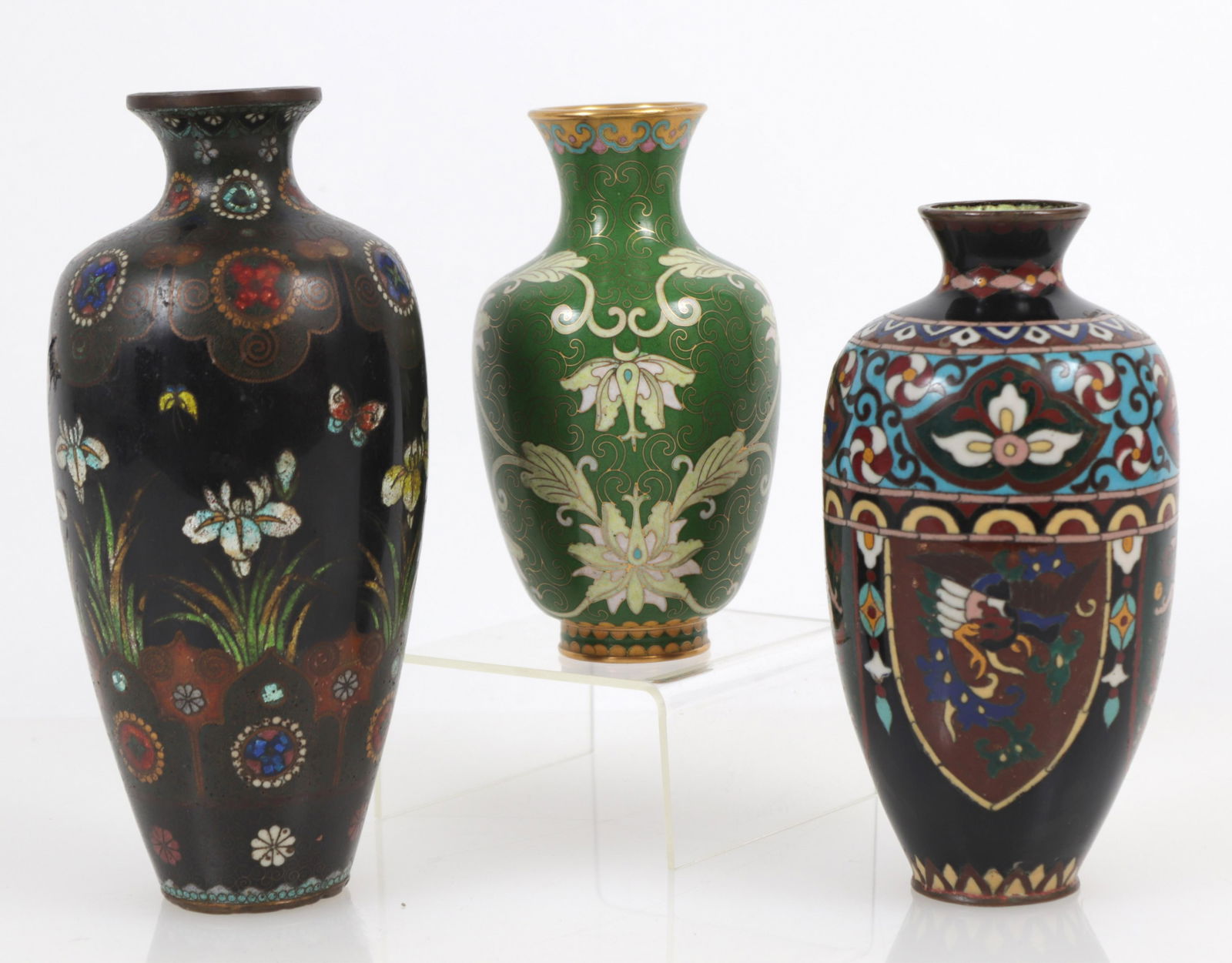 Three Cloisonné Vases, 20th C. (1 of 5)