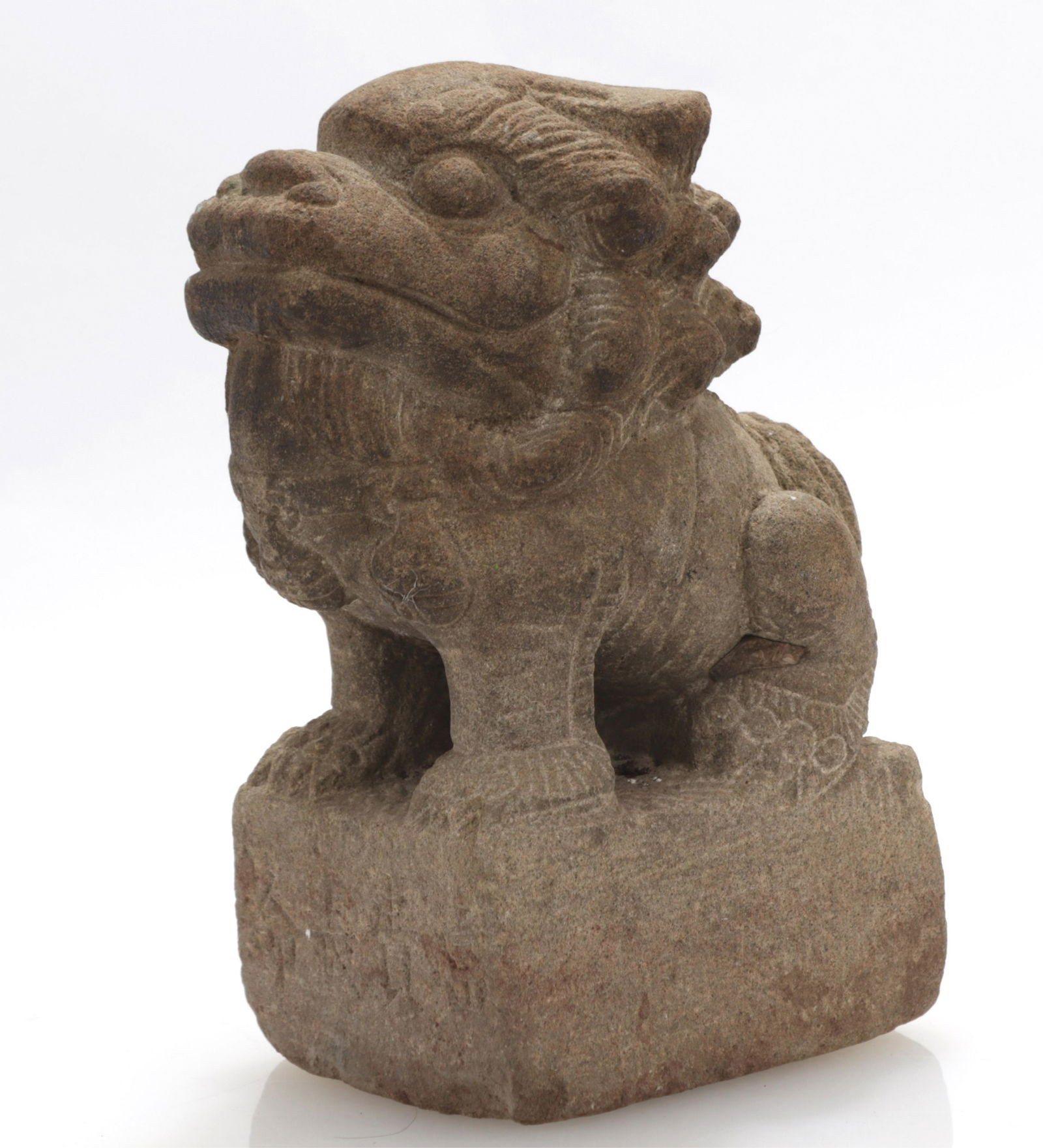 Carved Stone Guardian Lion, 20th C. (1 of 4)