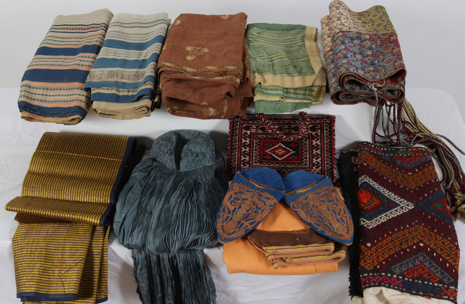 Grp. of Middle Eastern Textiles, burka, suzani (1 of 3)