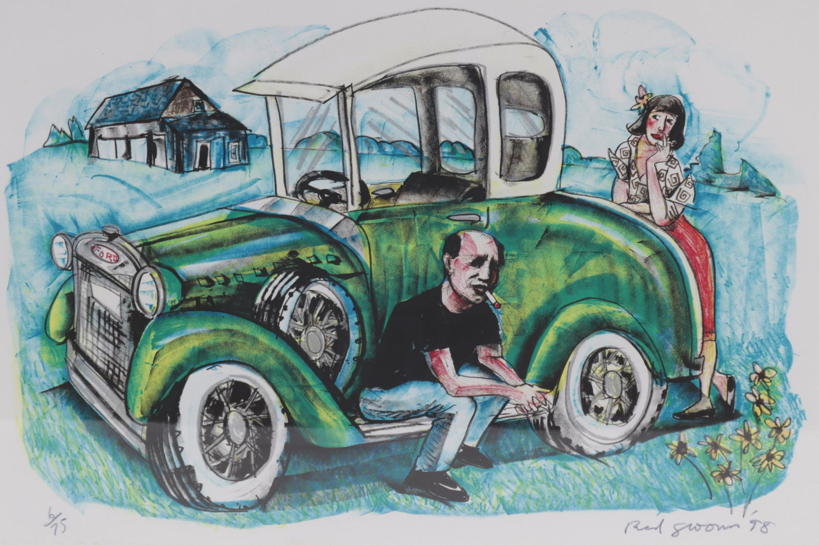 Red Grooms - Pollocks Model A, lithograph (1 of 8)