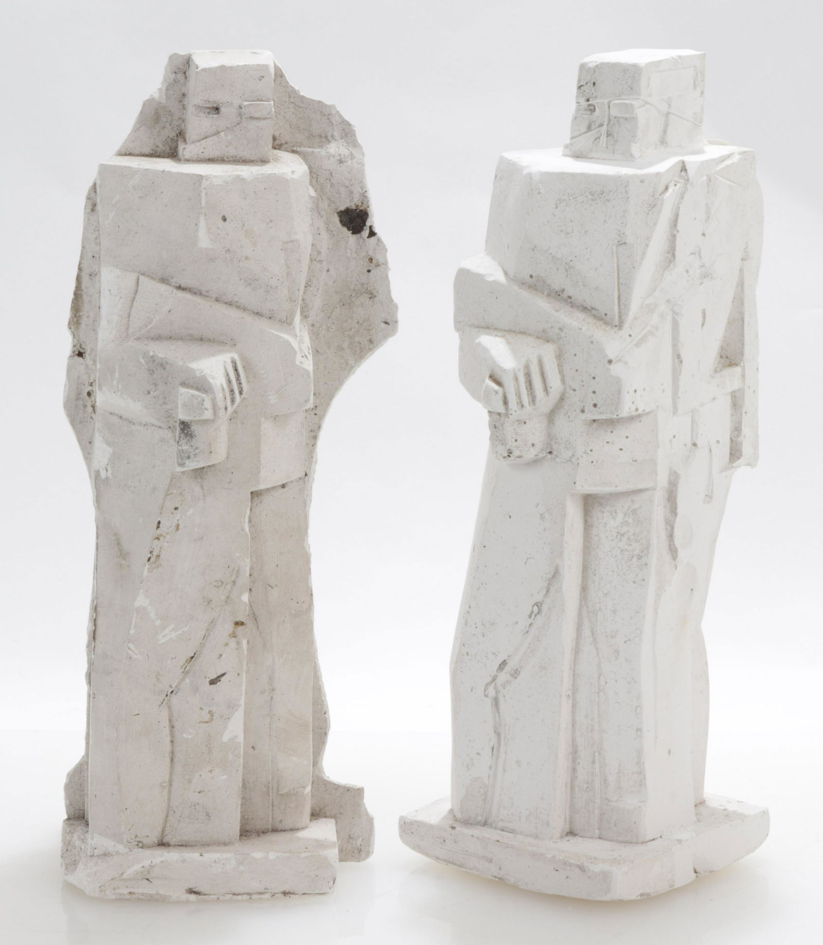 Pair Cubist Form Plaster Molds, Style of Lipchitz (1 of 6)