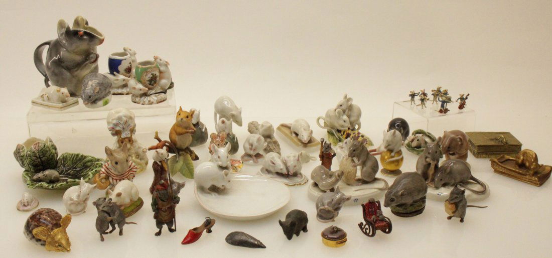 Large Collection of Porcelain & Metal Mice (1 of 14)