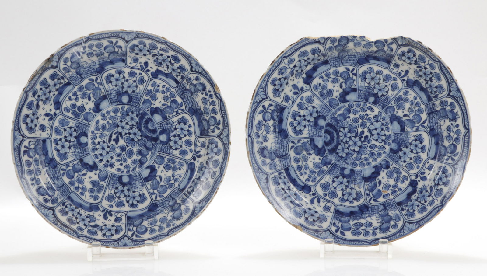 Two 18th C, Delft Plates, marked (1 of 5)