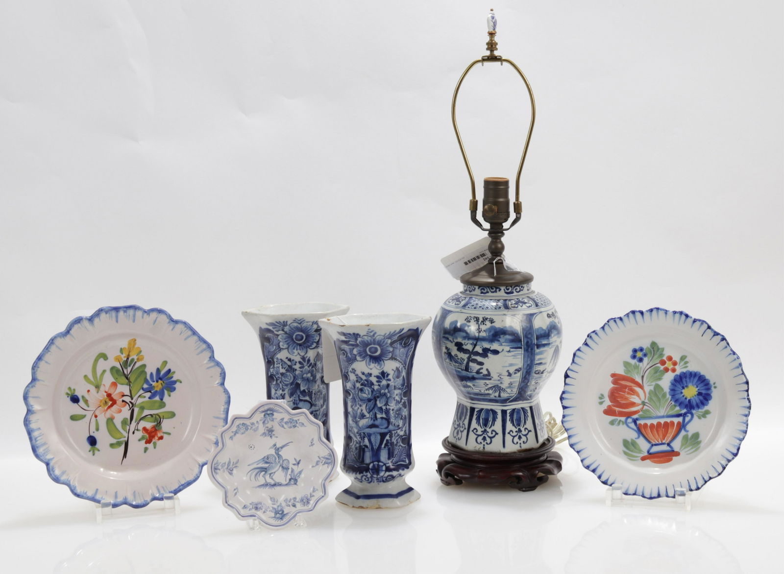 Pair of Delft Tulip Vases, Vase as Lamp (1 of 8)