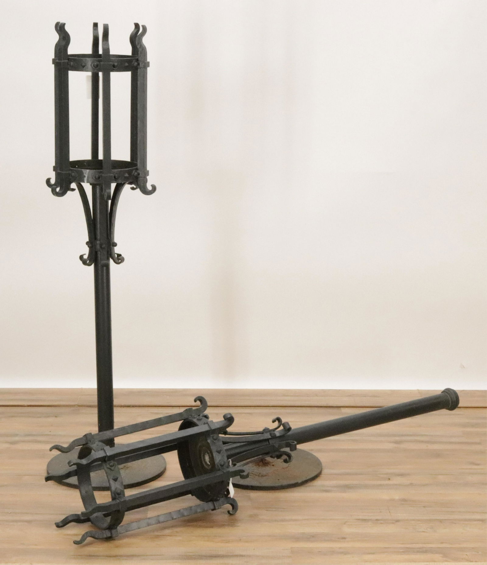 Pair Renaissance Style Iron Torchieres (1 of 5)