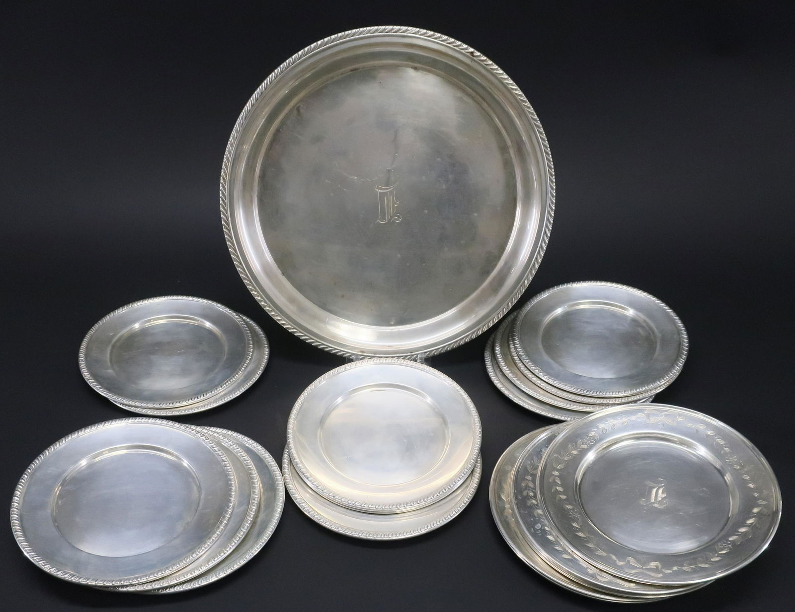Group of 19 Sterling Silver Plates (1 of 4)