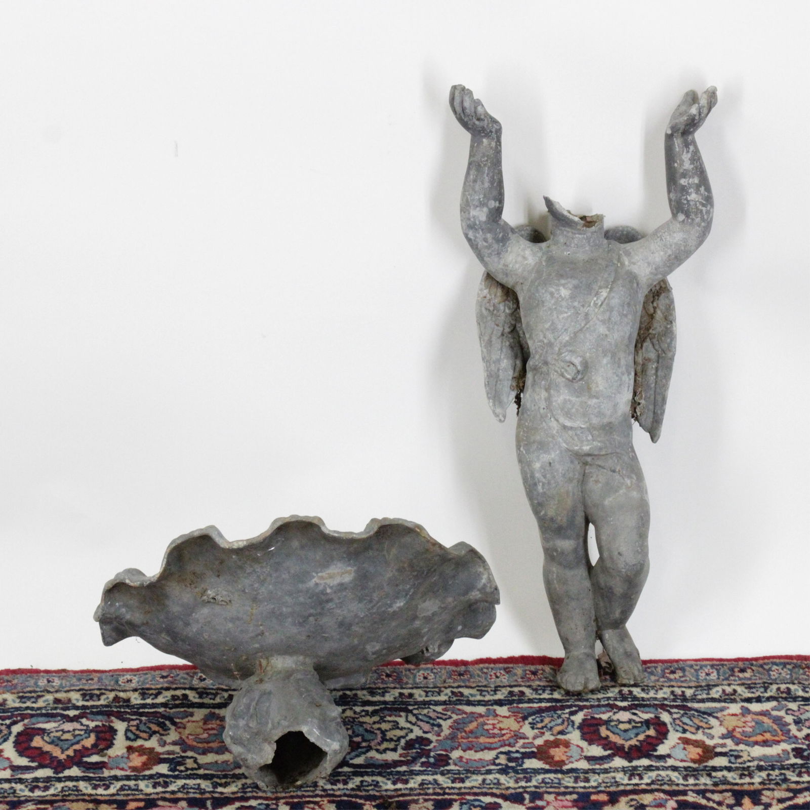 English Cast Head Figural Bird Bath (1 of 6)