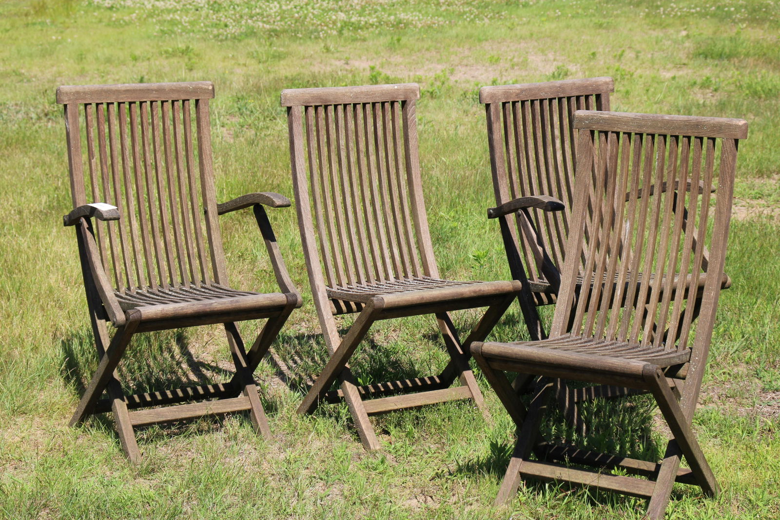4 Smith & Hawken Teak Folding Patio Chairs (1 of 7)